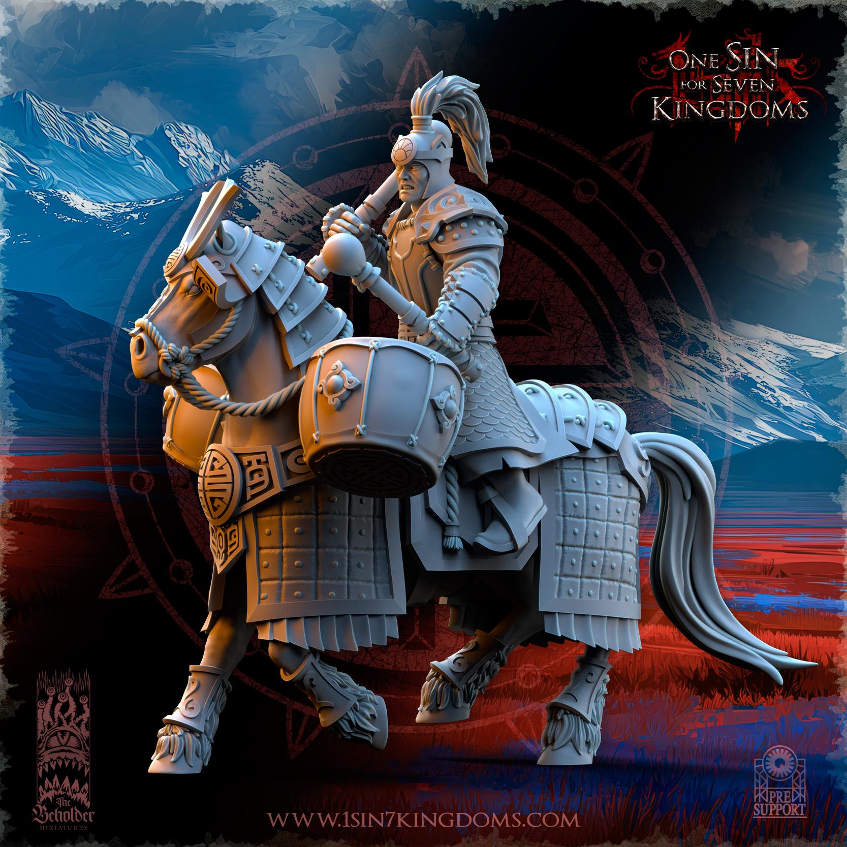 Astarii Dynasty Riders Command Group - in 12k by TheBeholderMiniatures