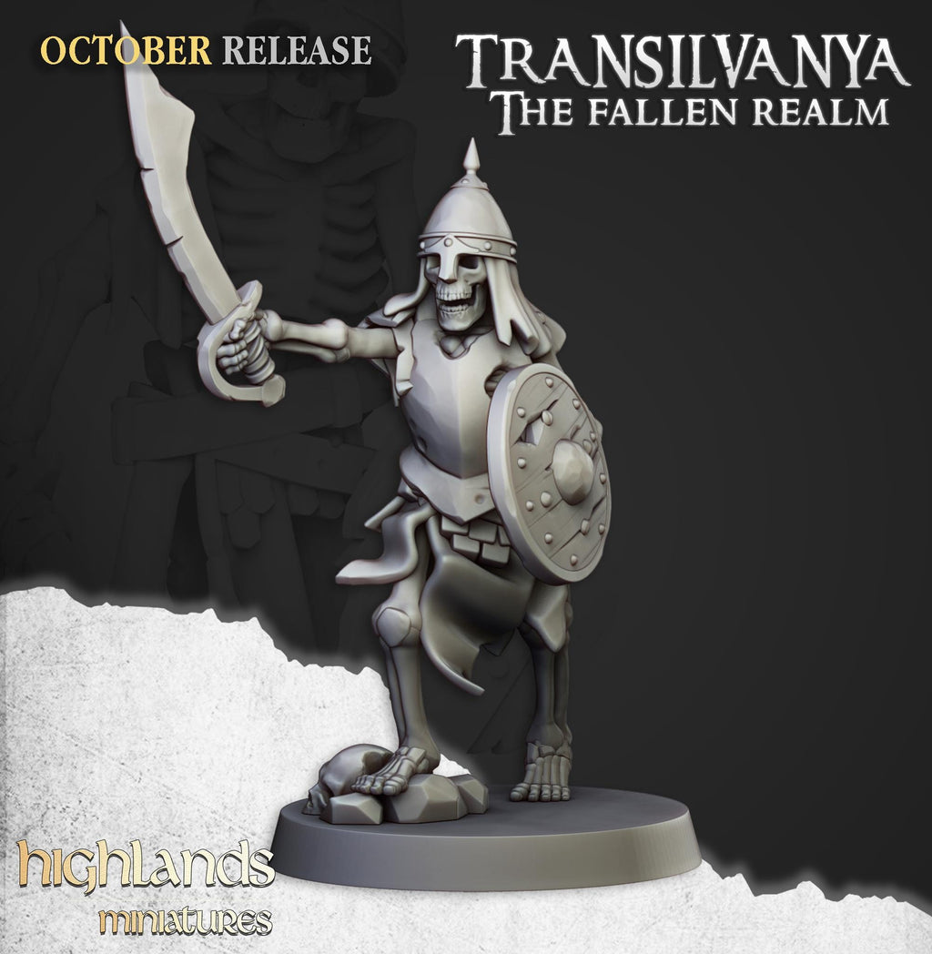 Skeleton Warriors with Swords Unit - in 12k- by Highlands Miniatures