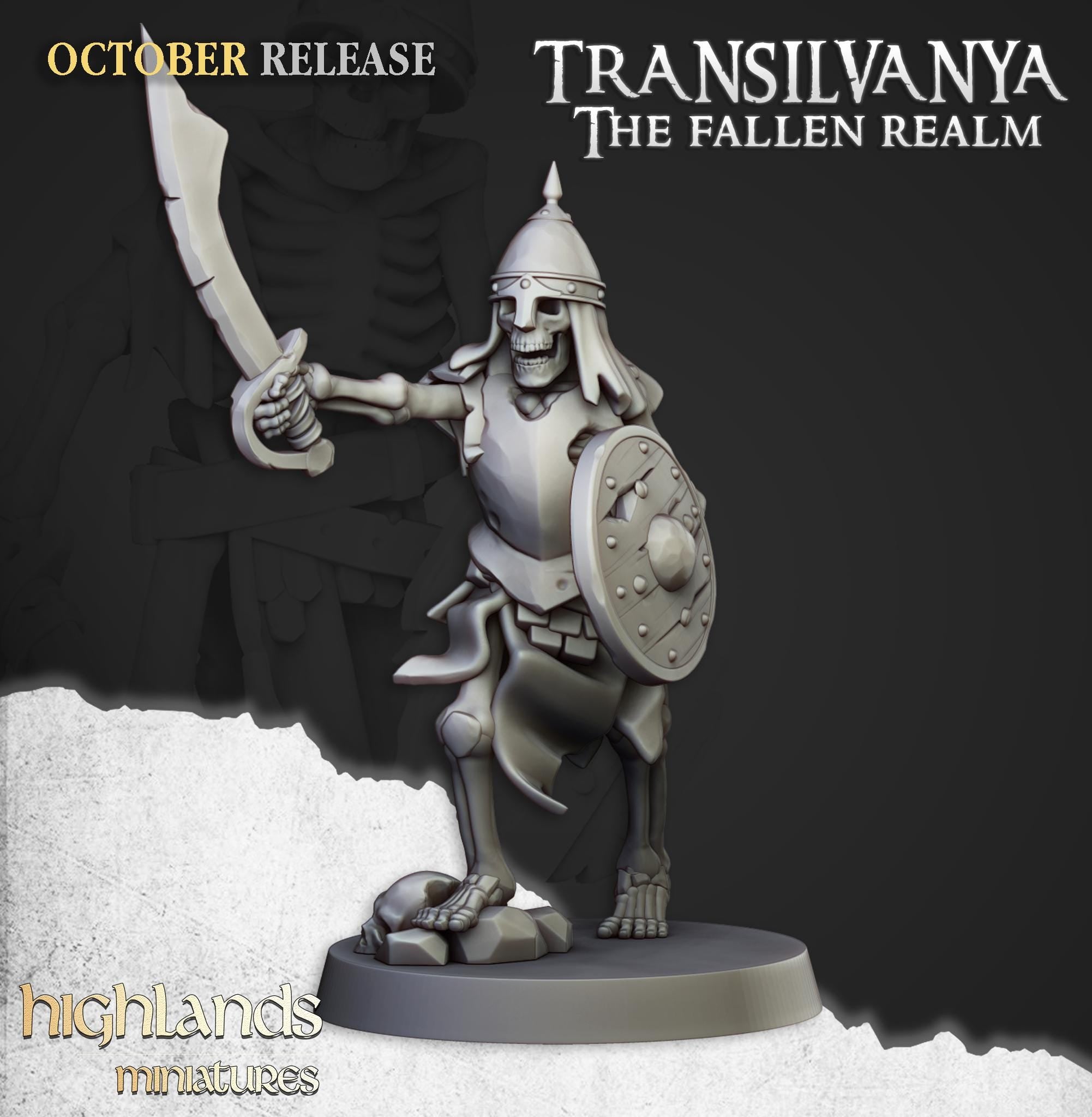 Skeleton Warriors with Swords Unit - in 12k- by Highlands Miniatures