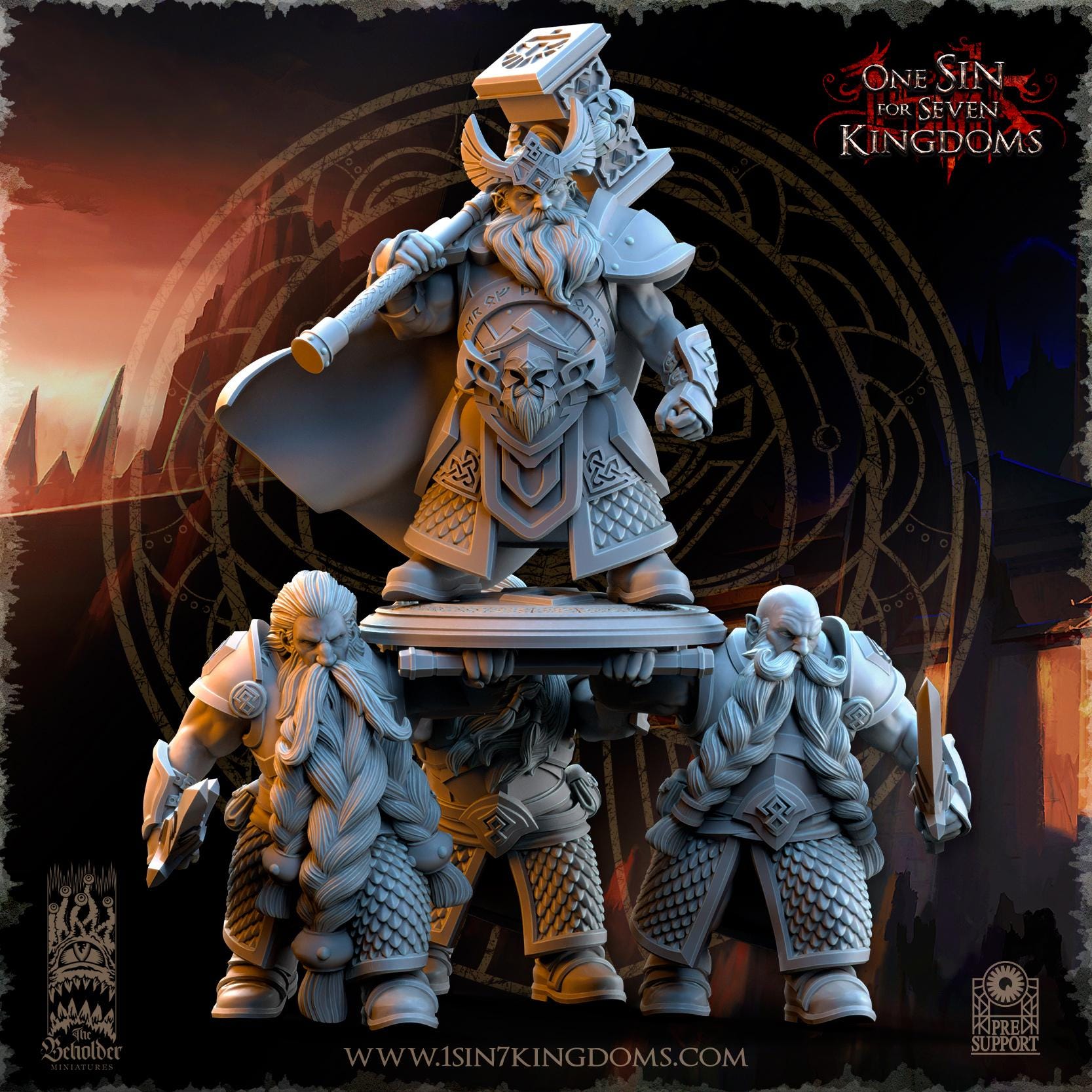 Throngrim, King of the Mountain Heart - in 12k- by TheBeholderMiniatures