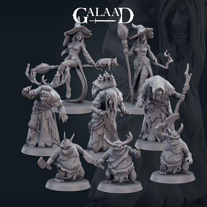 Witches and Monsters - 8 models - 12k - galaad