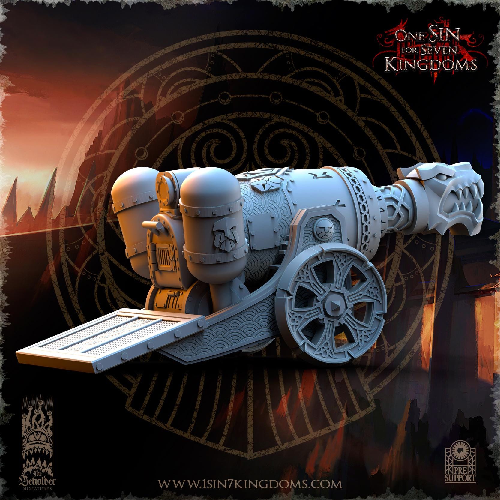 Dwarven Kingdoms Flamebreath Cannon - in 12k- by TheBeholderMiniatures