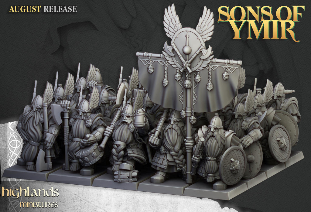 Dwarf Veterans Unit  - in 12k- by Highlands Miniatures
