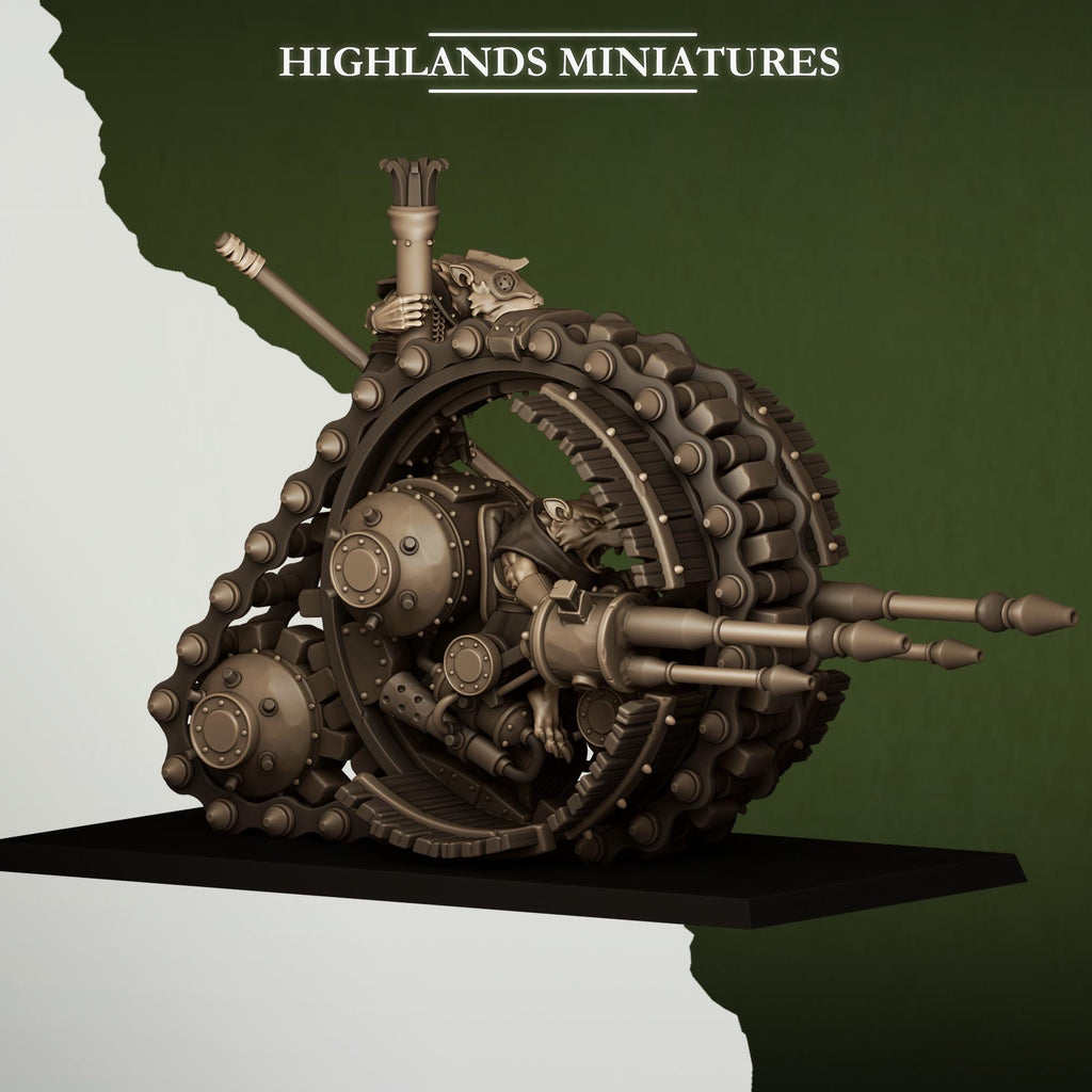 Sewer Vermin Wheeled Engine  - in 12k- by Highlands Miniatures
