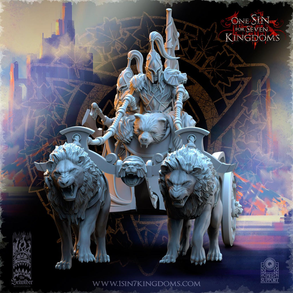 Silvermoor Elves Bear Guardians Chariot - in 12k- by TheBeholderMiniatures