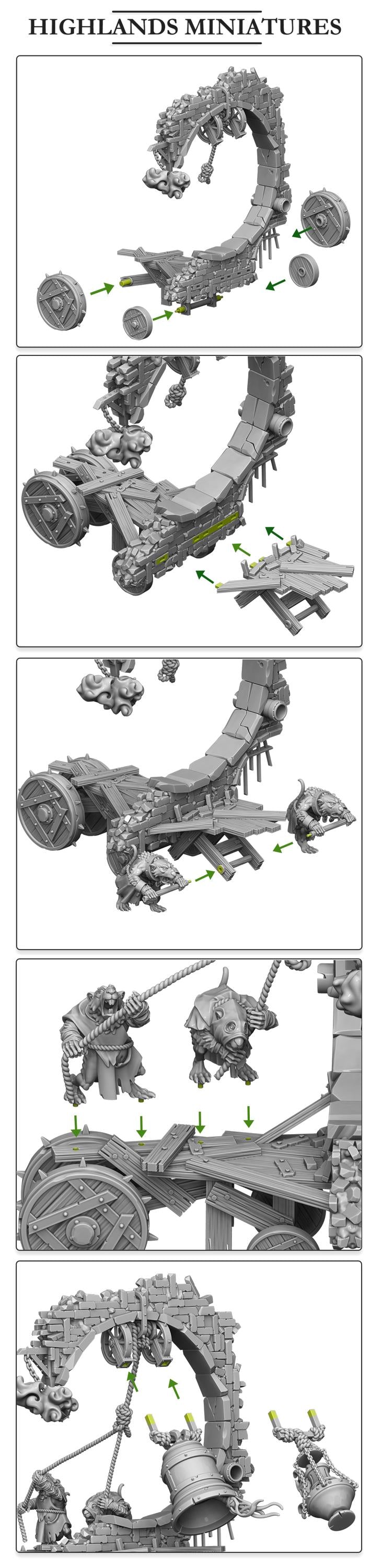 Moving Sewer with Bell and Censer  - in 12k- by Highlands Miniatures