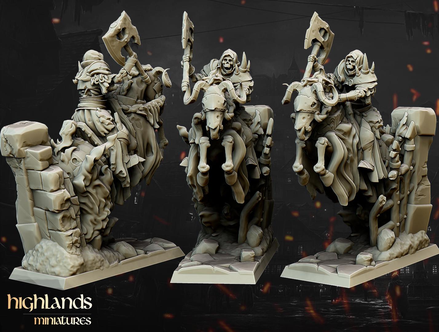 Undead Dark Knight Command Group - in 12k- by Highlands Miniatures