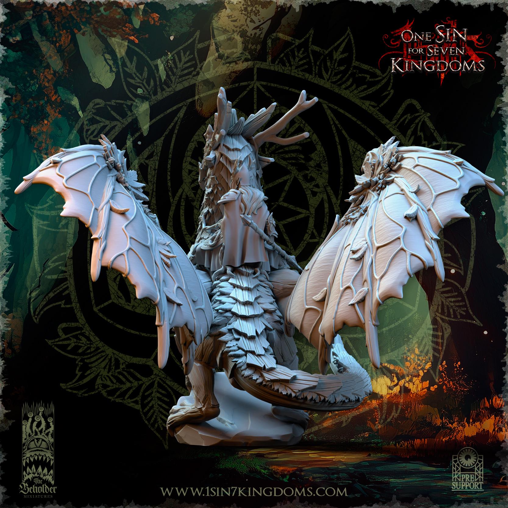 Evergreen Elves Forest Dragon - in 12k by TheBeholderMiniatures