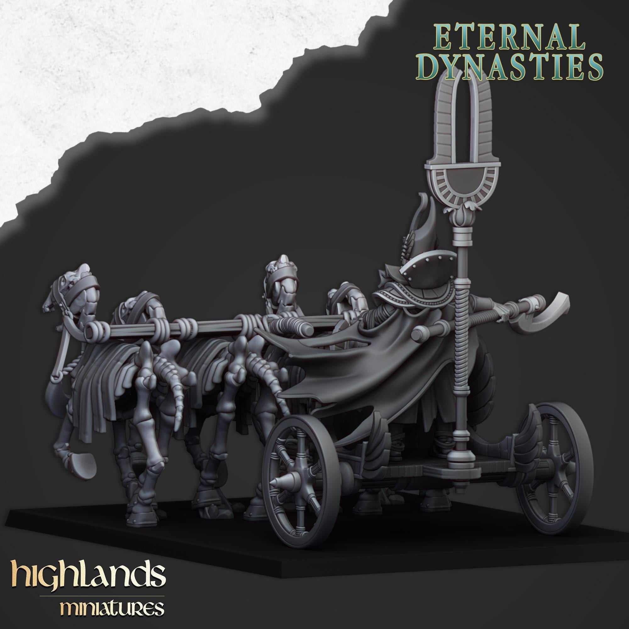 Eternal Pharaoh on chariot  - in 12k- by Highlands Miniatures
