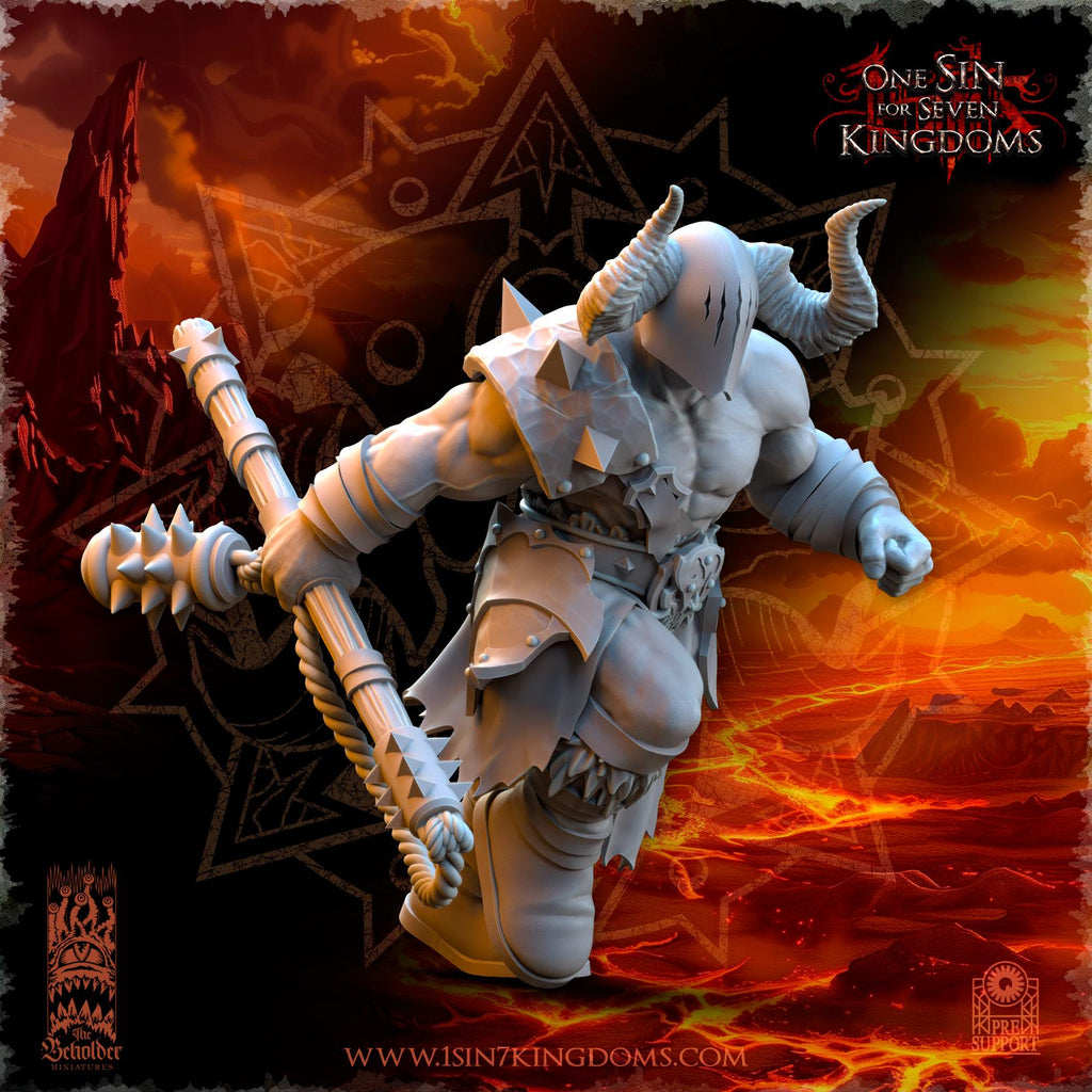 Realms of Mayhem Barbarian Despoilers with Flail - in 12k- by TheBeholderMiniatures