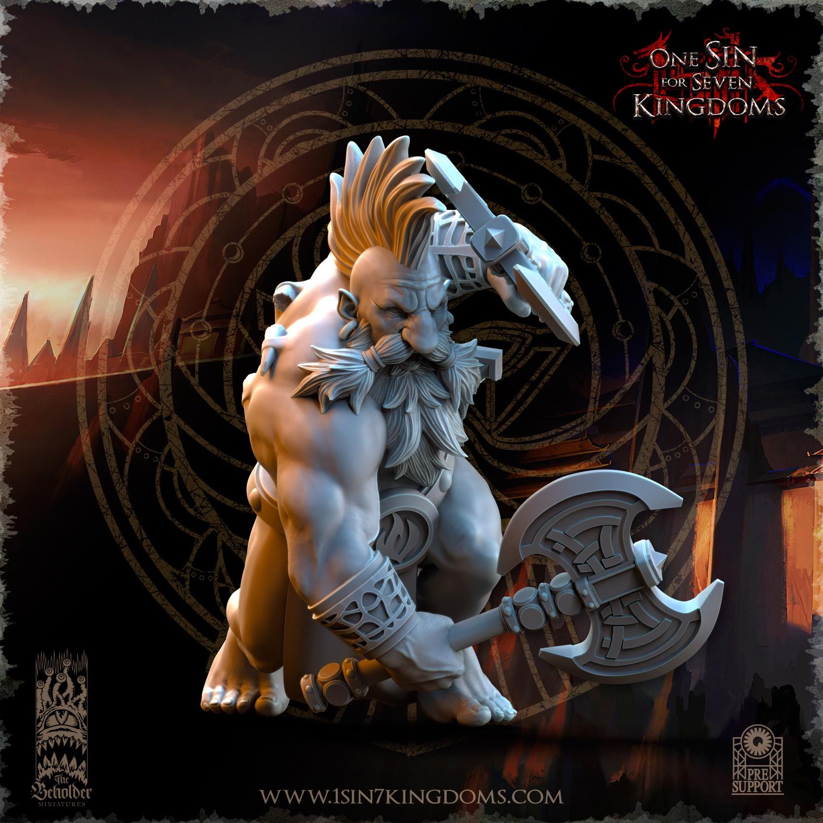 Dwarven Kingdoms Slayers of Molten Core duel axes - in 12k- TheBeholderMiniatures