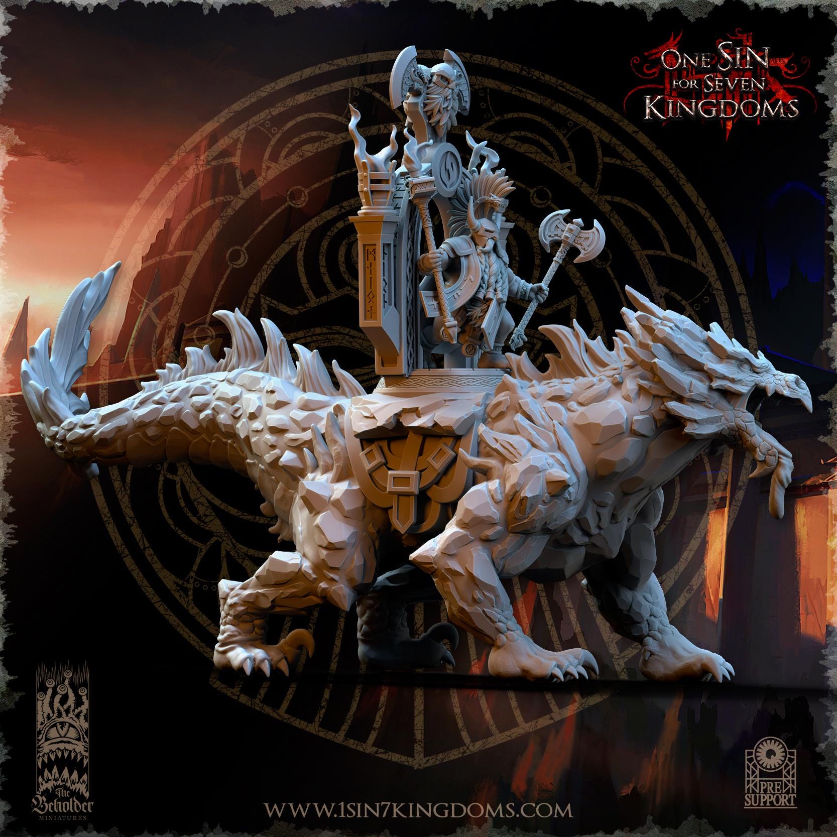 Dwarven Kingdoms Volcanic Beast -  in 12k - by TheBeholderMiniatures