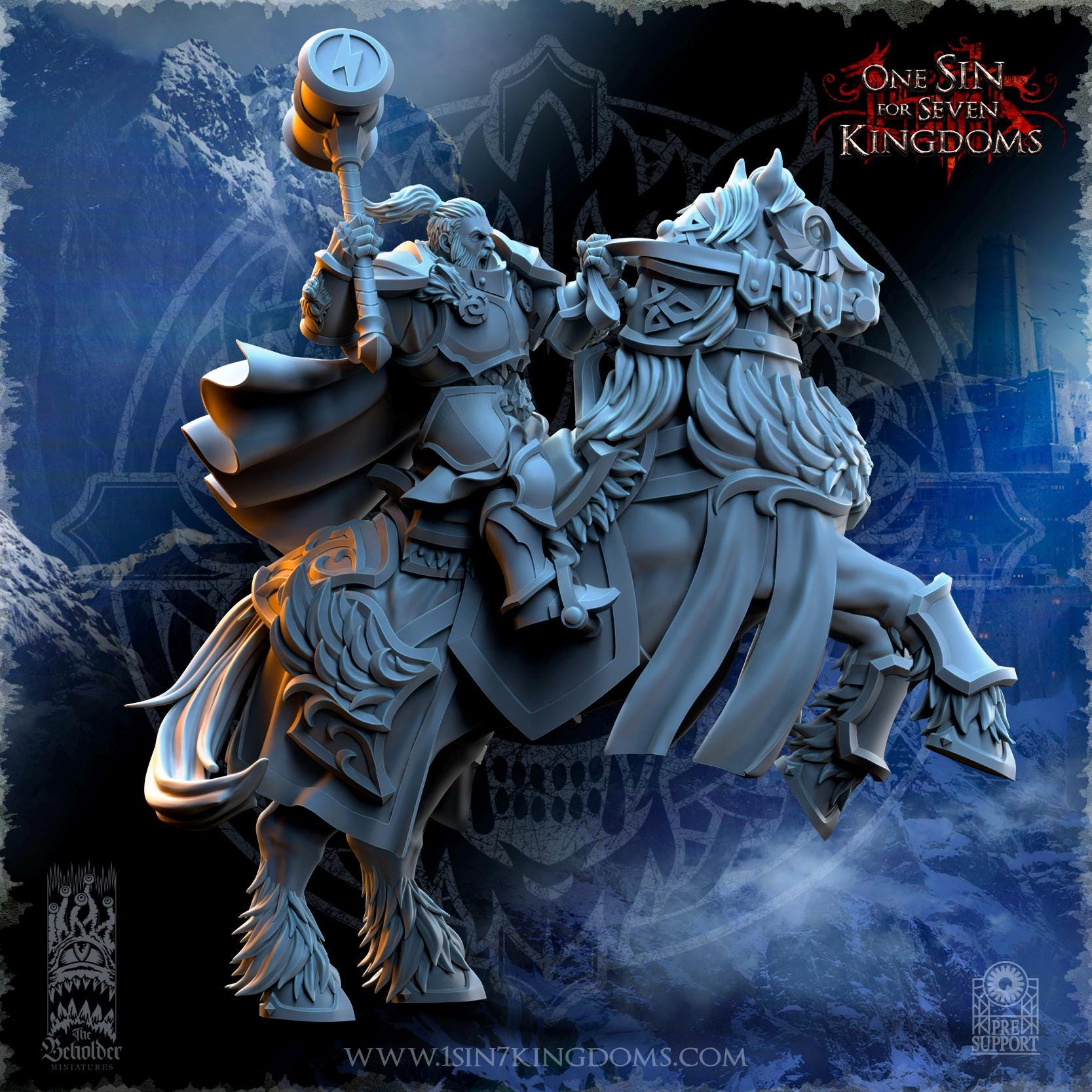 Haakon, Storm-Knight Commander - in 12k- by TheBeholderMiniatures
