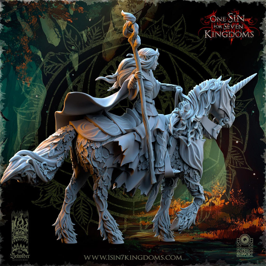 Nuara, Whisper of the Trees on Horseback - in 12k- by TheBeholderMiniatures
