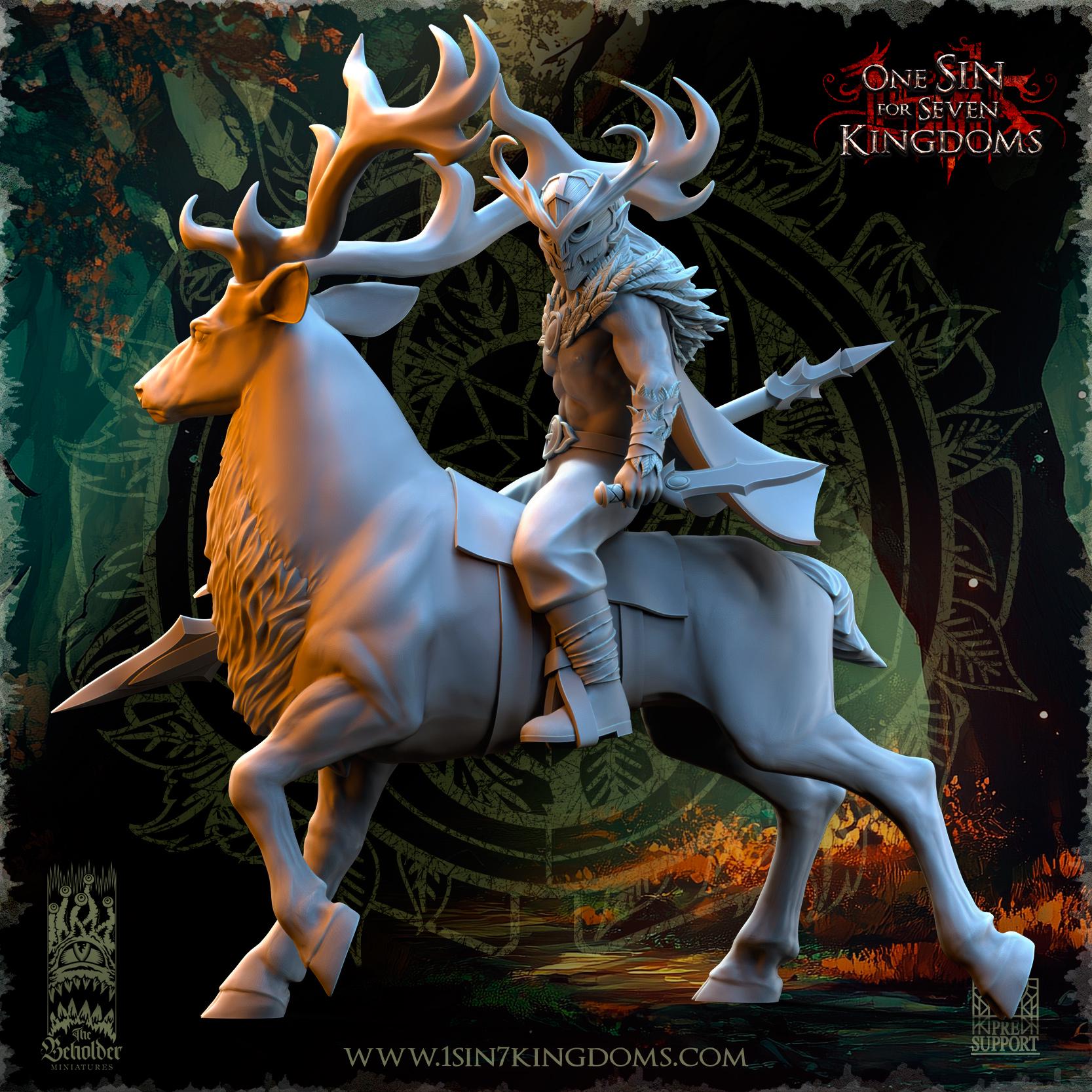 Evergreen Elves Deepwood Riders  - in 12k- by TheBeholderMiniatures