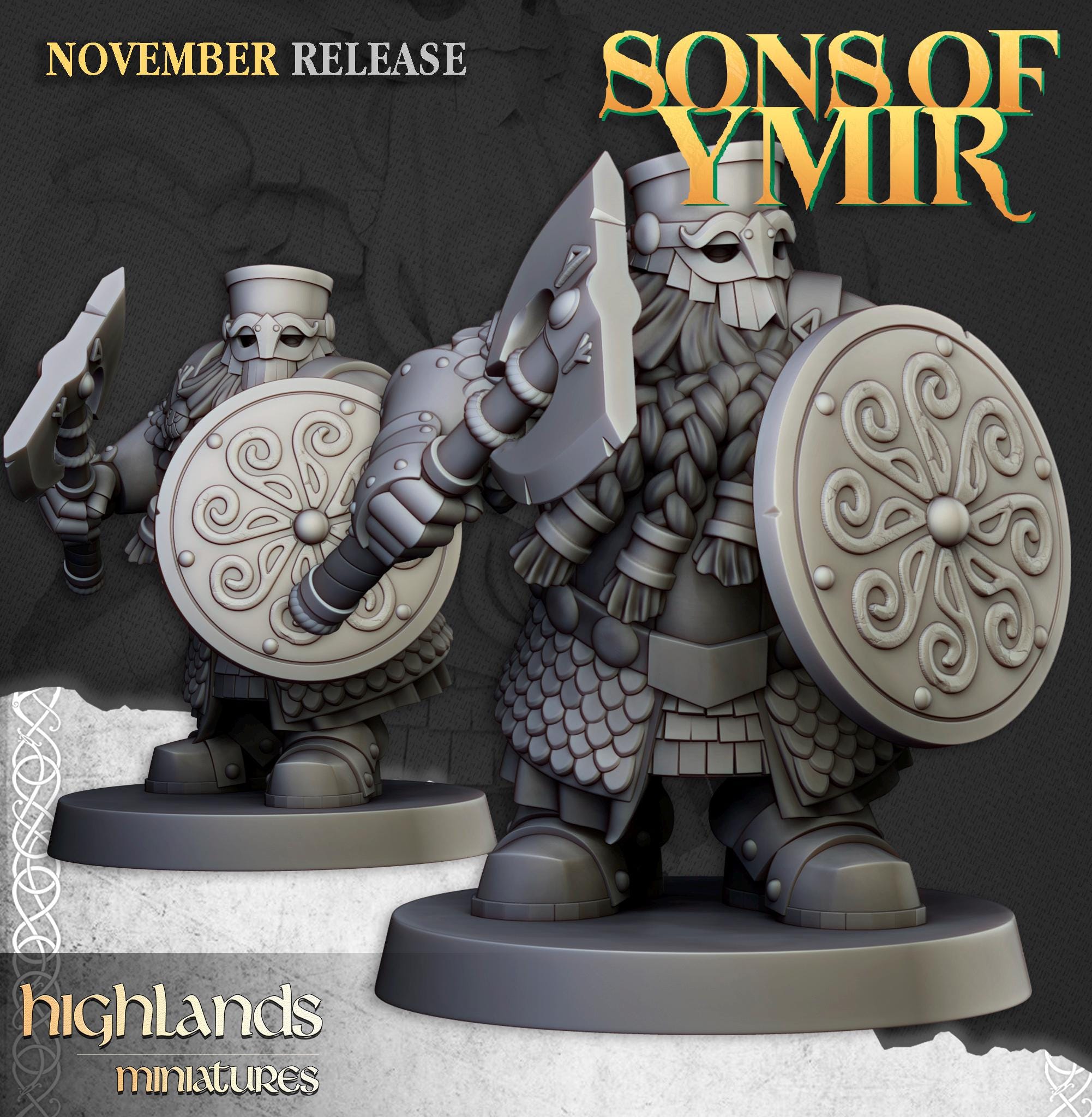 Dwarf Huscarls Unit - in 12k- by Highlands Miniatures