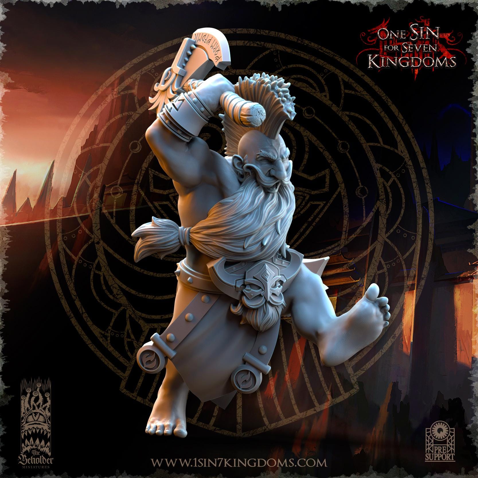 Dwarven Kingdoms Slayers of Molten Core duel axes - in 12k- TheBeholderMiniatures