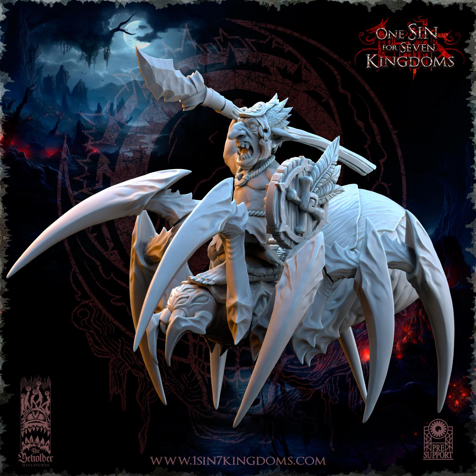 The Black Horde Goblins Jungle Spider Riders- in 12k by TheBeholderMiniatures