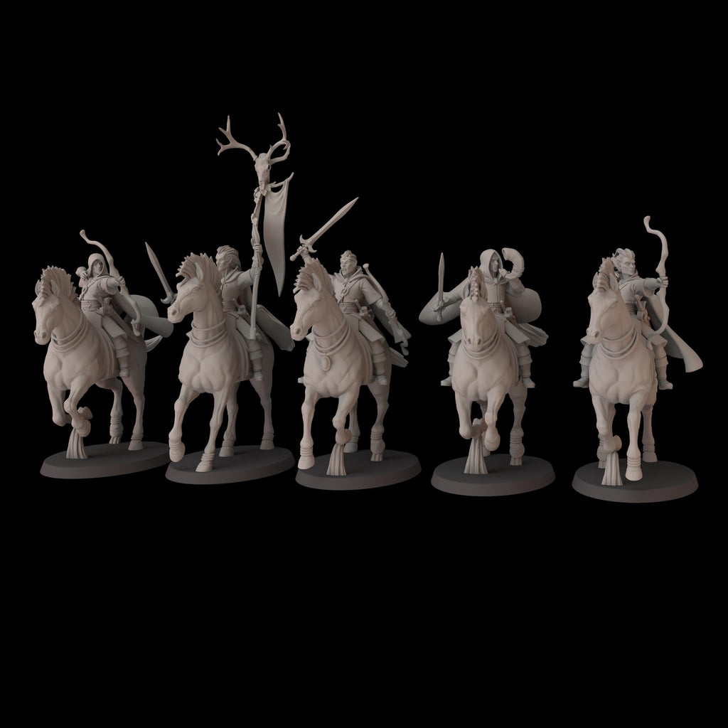 Elven archers on steed - 12k by fantasycultminiatures