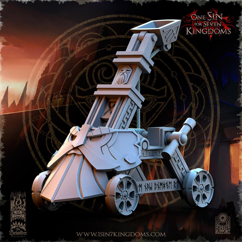 Dwarven Kingdoms Catapult -12k - by TheBeholderMiniatures