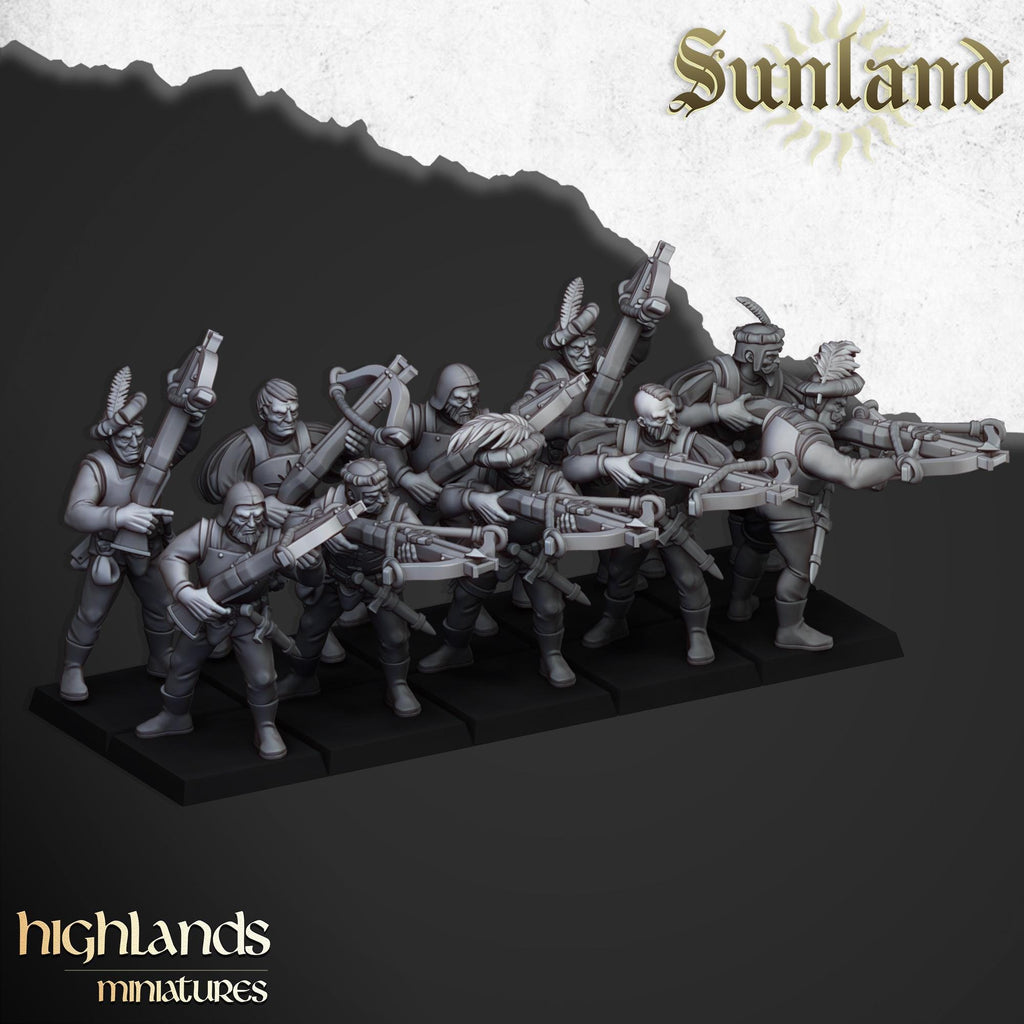 Sunland Arquebusiers and Crossbowmen - in 12k- by Highlands Miniatures