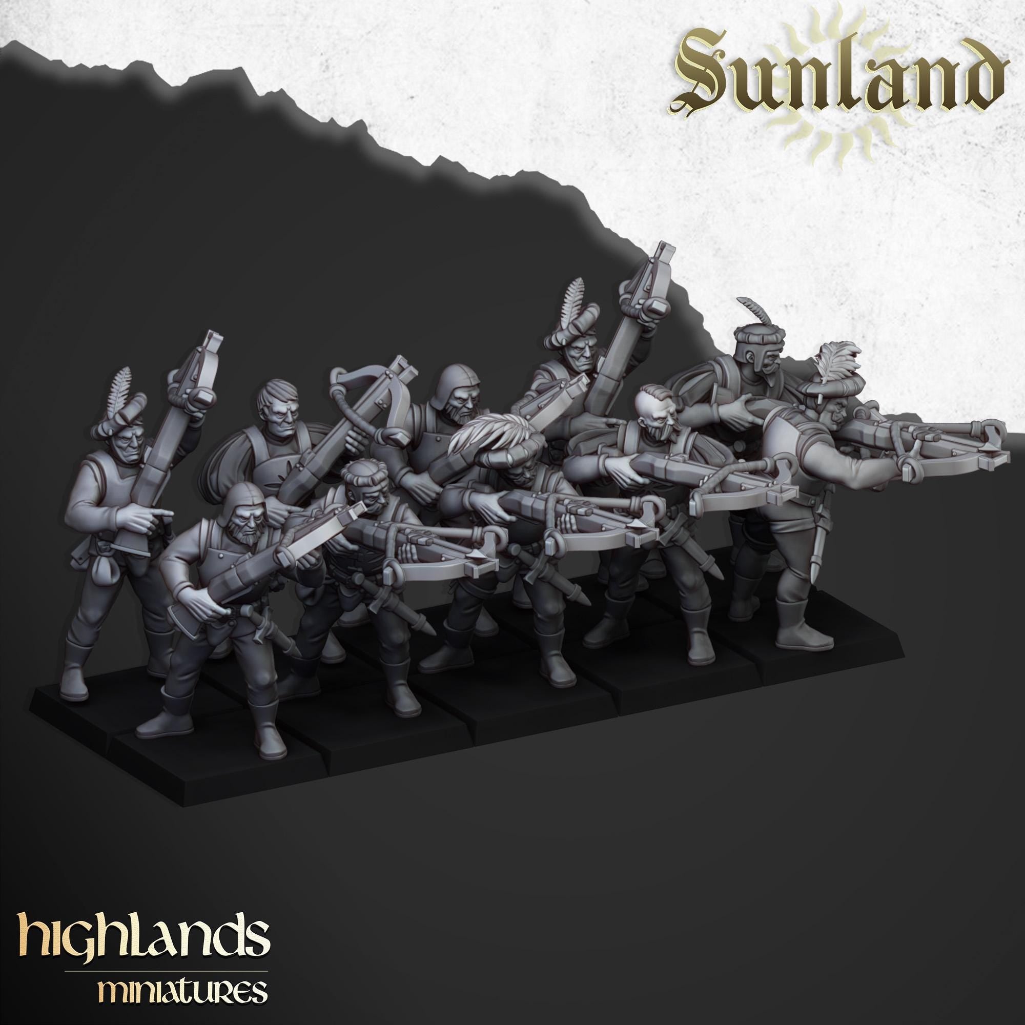 Sunland Arquebusiers and Crossbowmen - in 12k- by Highlands Miniatures
