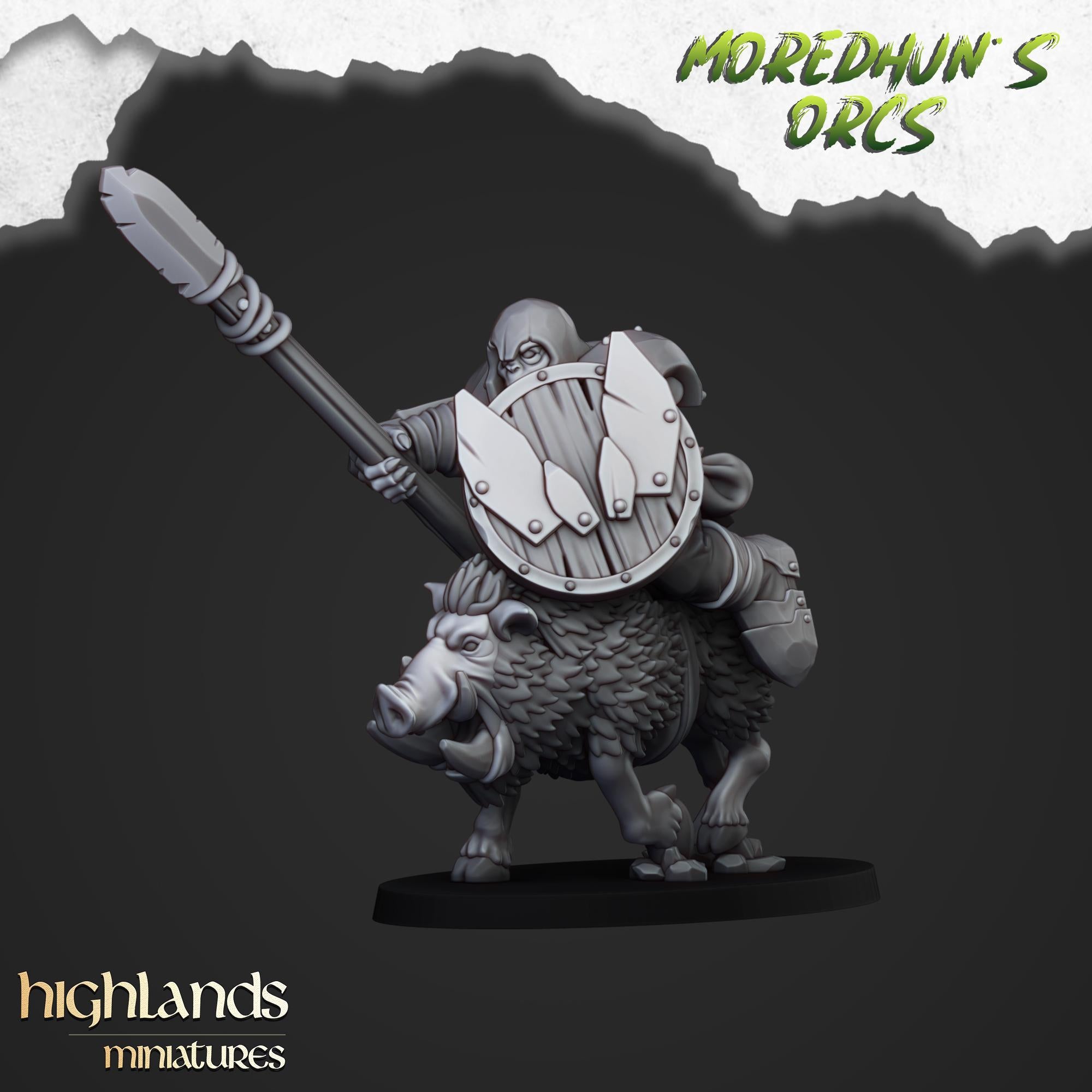 Mounted Orcs with spears - in 12k- by Highlands Miniatures