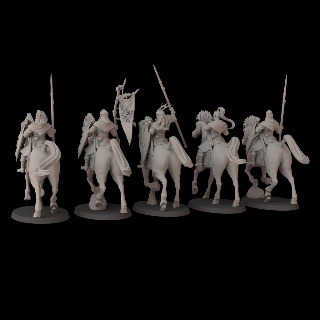Wood Elfs Lancers Riders - 12k by fantasycultminiatures