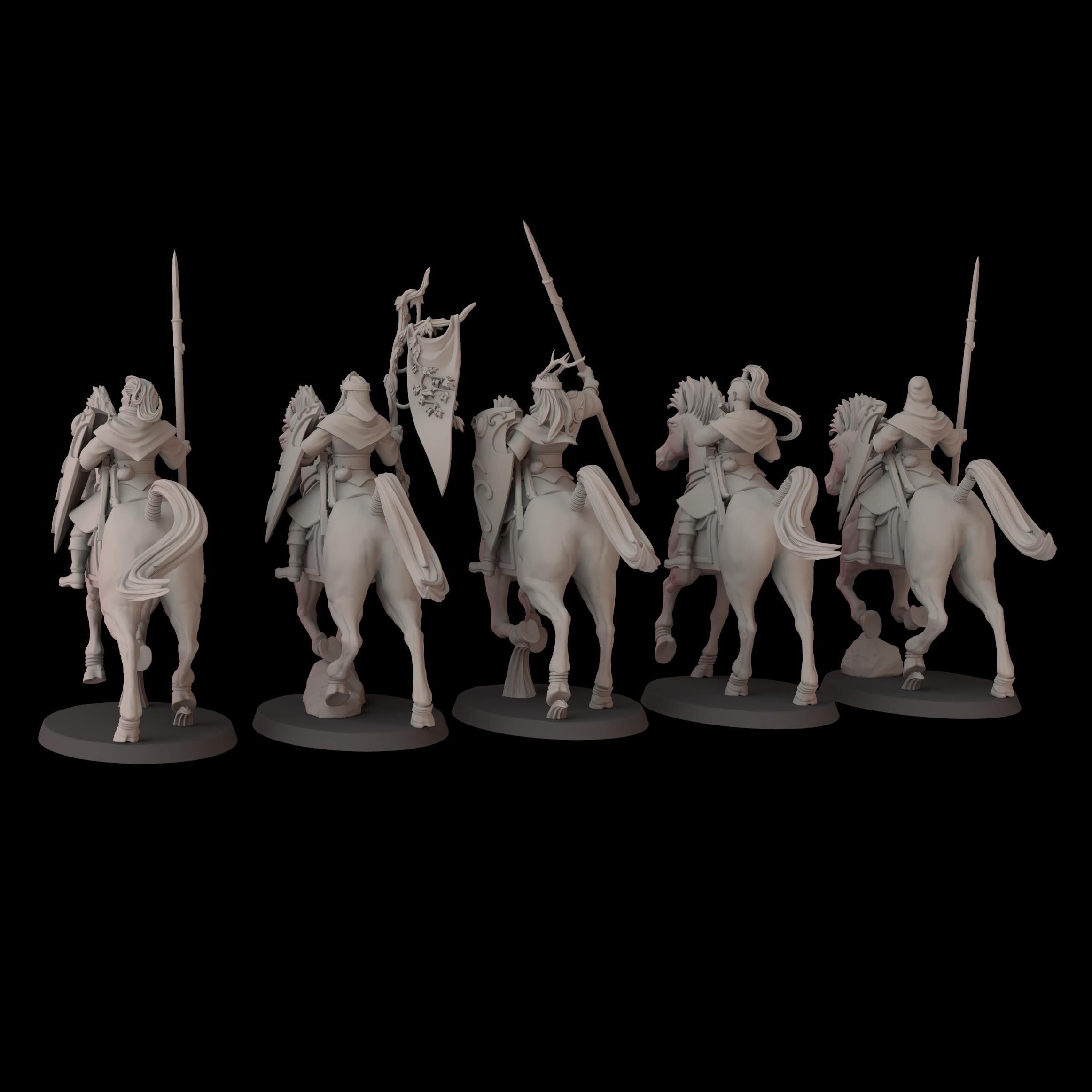 Wood Elfs Lancers Riders - 12k by fantasycultminiatures