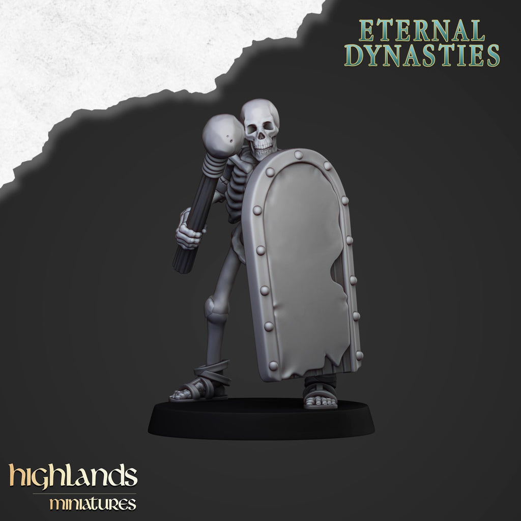 Ancient Skeletons with Spears and Hand Weapons - in 12k- by Highlands Miniatures