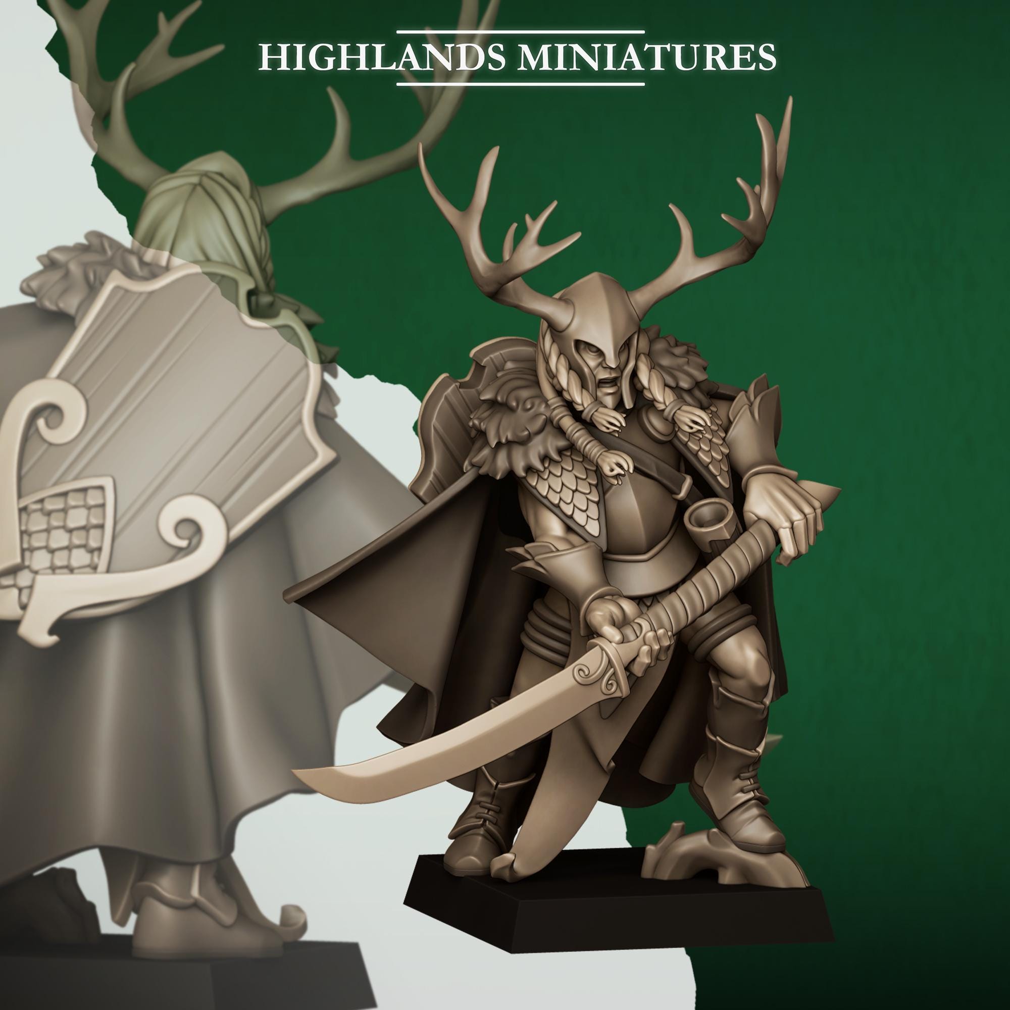 Feral Elf Highborn - in 12k- by Highlands Miniatures