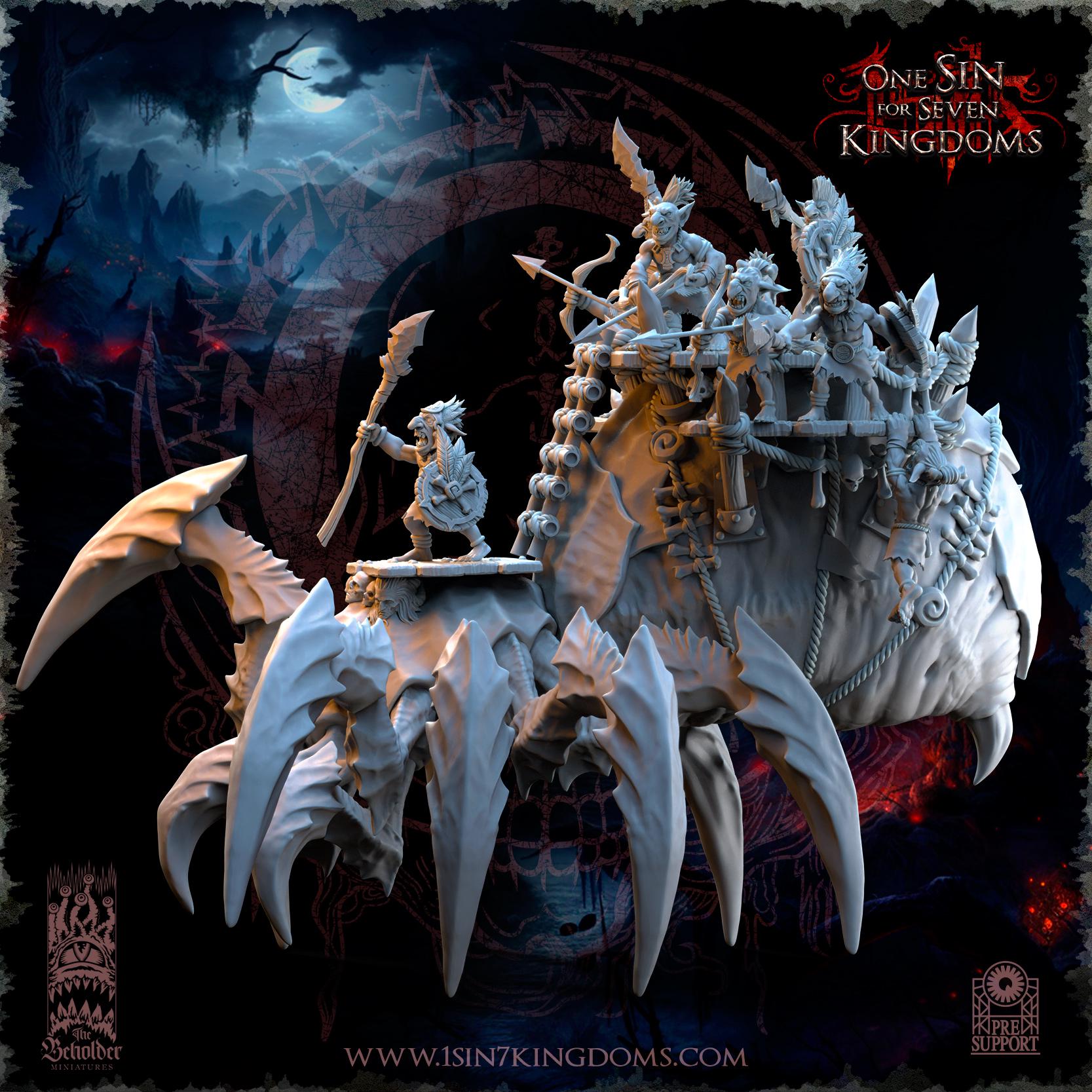 The Black Horde Goblins Behemoth Spider - in 12k - By TheBeholderMiniatures