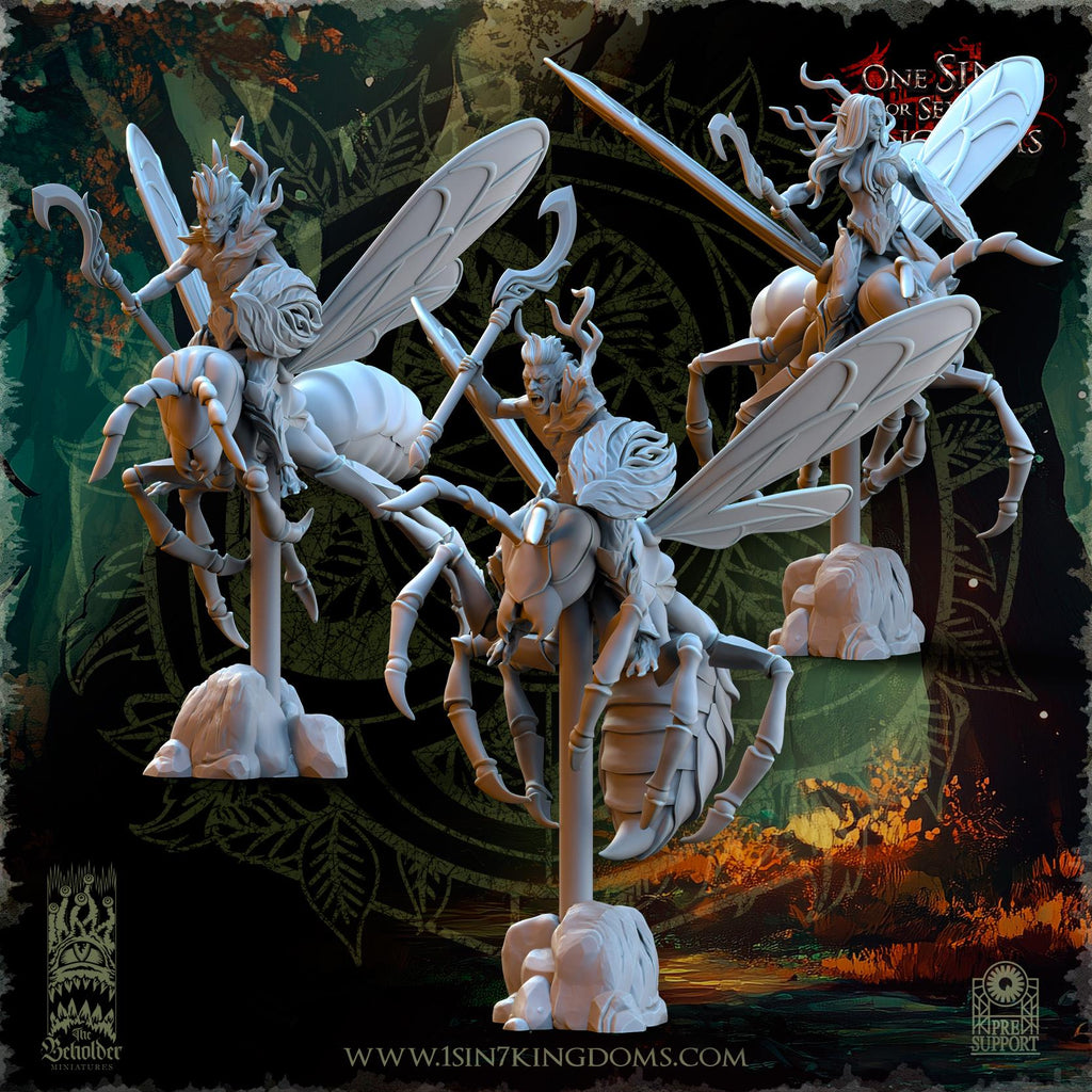 Evergreen Elves Spirits of the Forest Riders- in 12k- by Beholder TheBeholderMiniatures