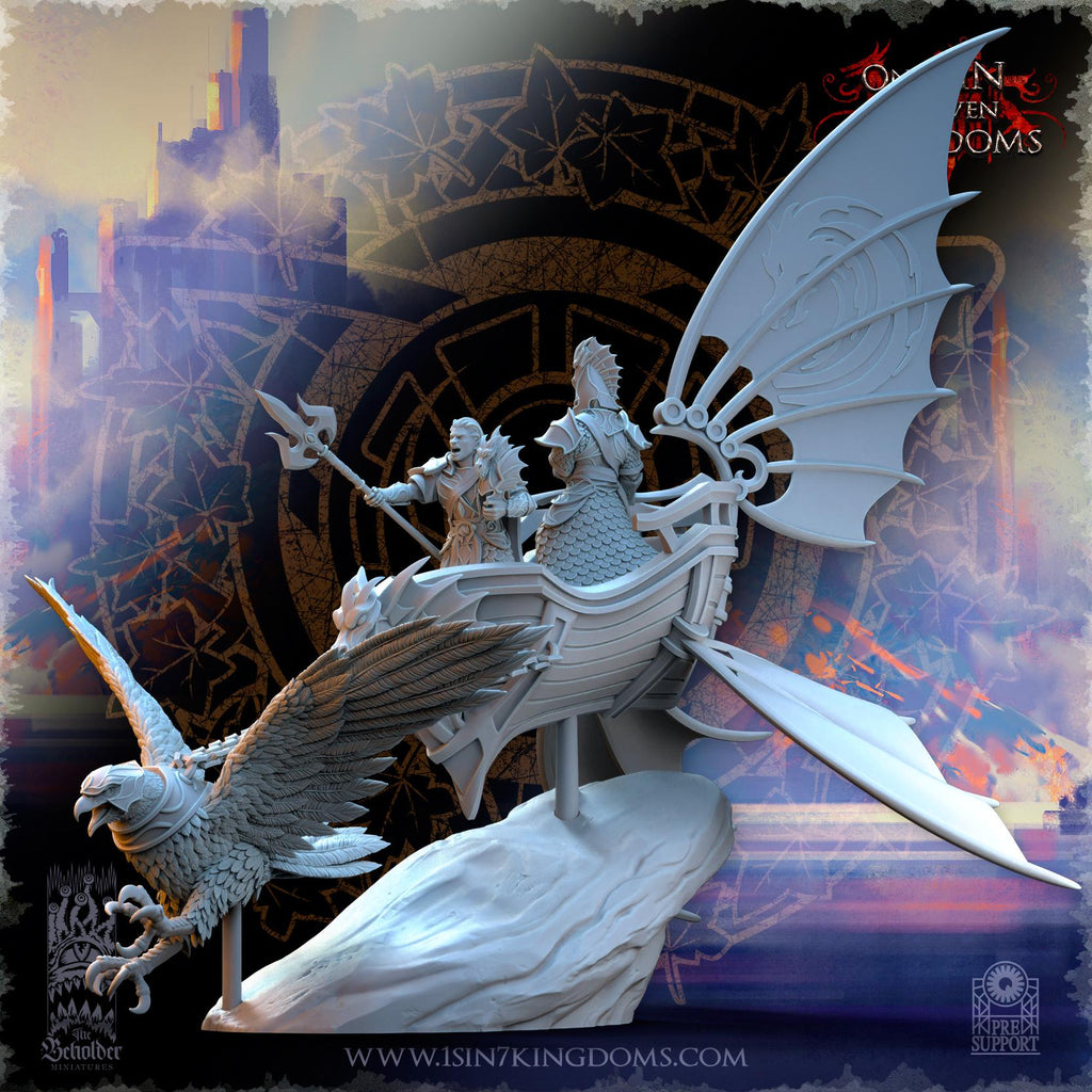 Silvermoor Elves Eagle Chariot - in 12k- by TheBeholderMiniatures