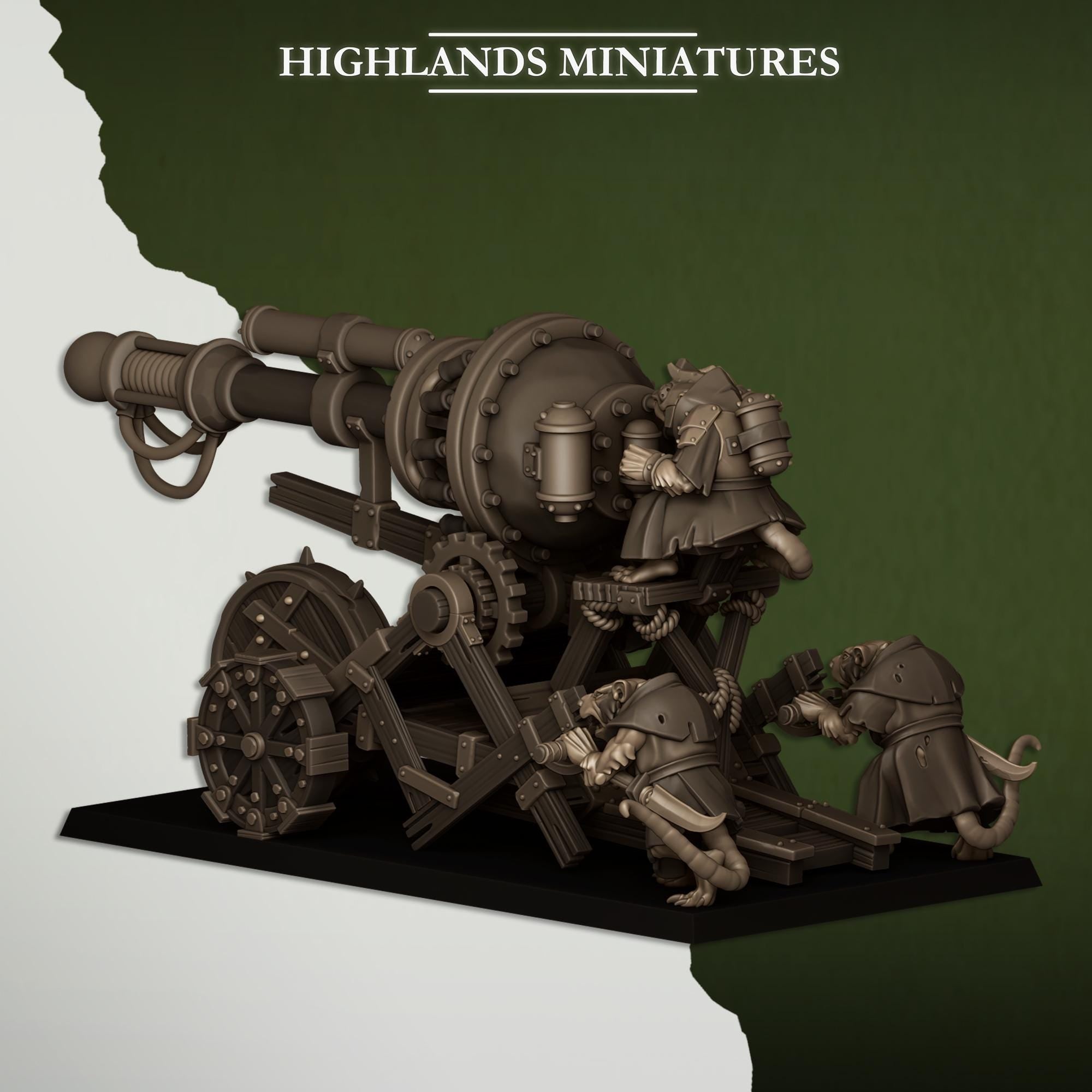 Sewer Vermin Cannon -in 12k- by - Highlands Miniatures