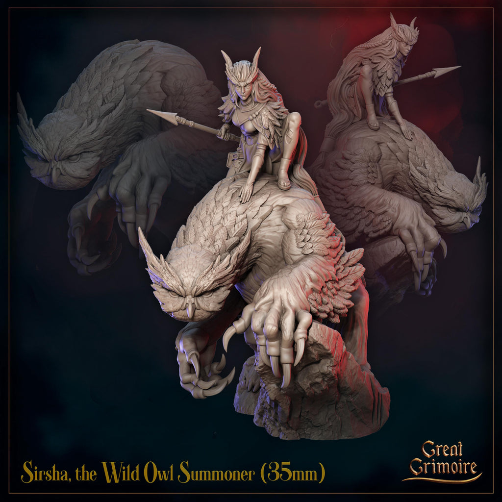 Sirsha, the Wild Owl Summoner - in 12k - by Great Grimoire