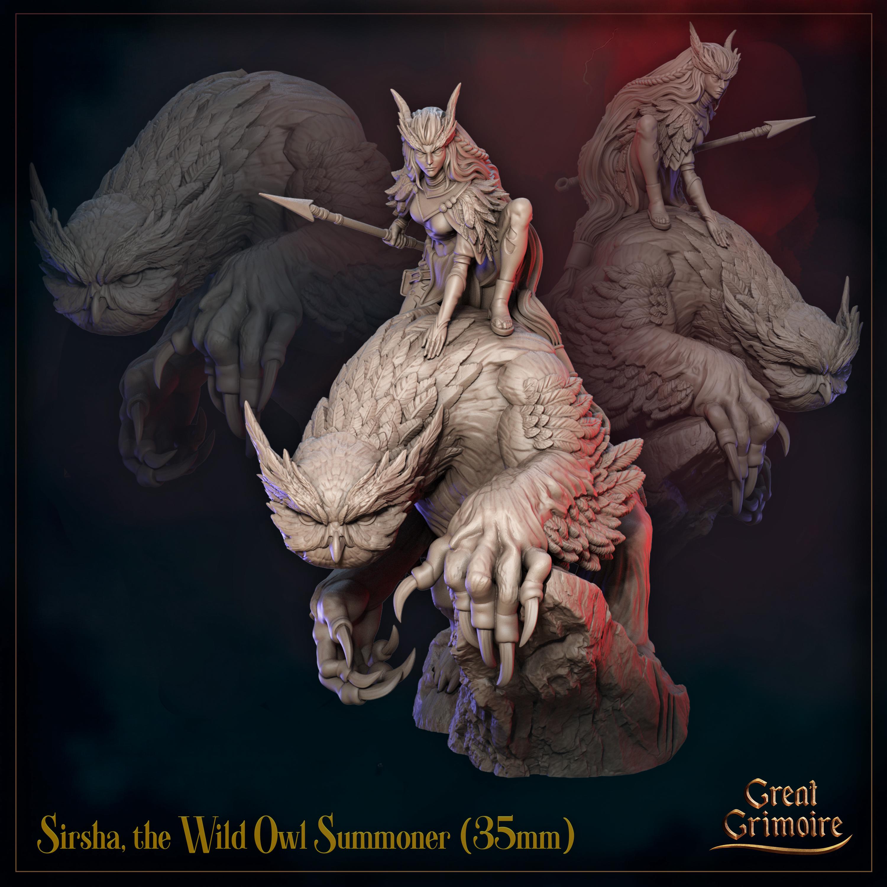 Sirsha, the Wild Owl Summoner - in 12k - by Great Grimoire