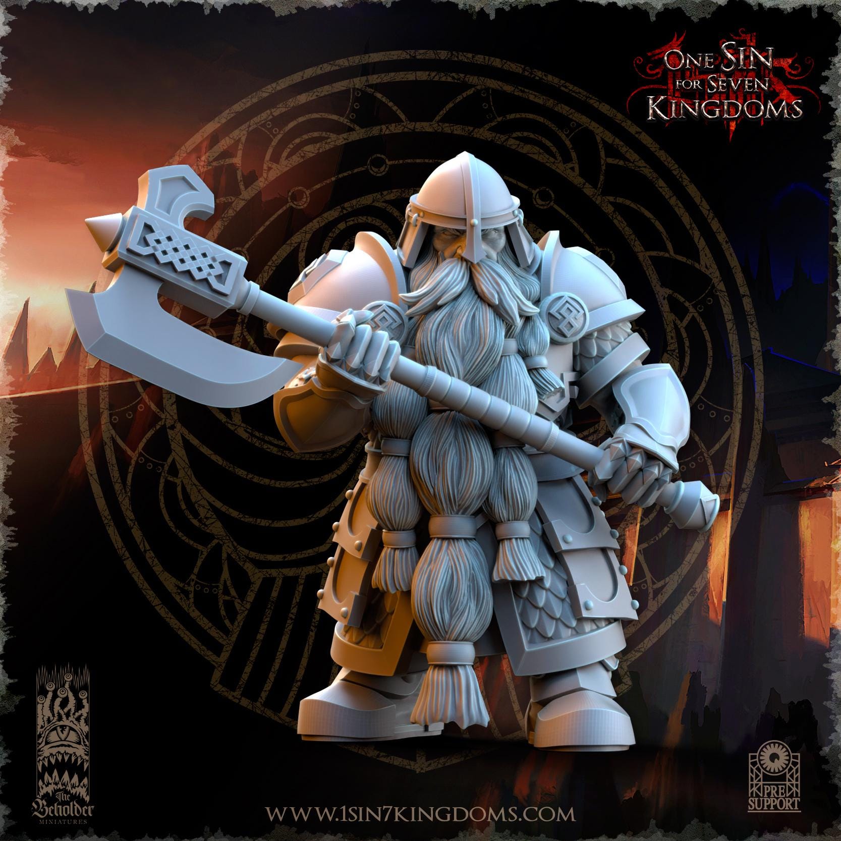 Dwarven Kingdoms Legion of the Ancient Warriors - in 12k  by TheBeholderMiniatures