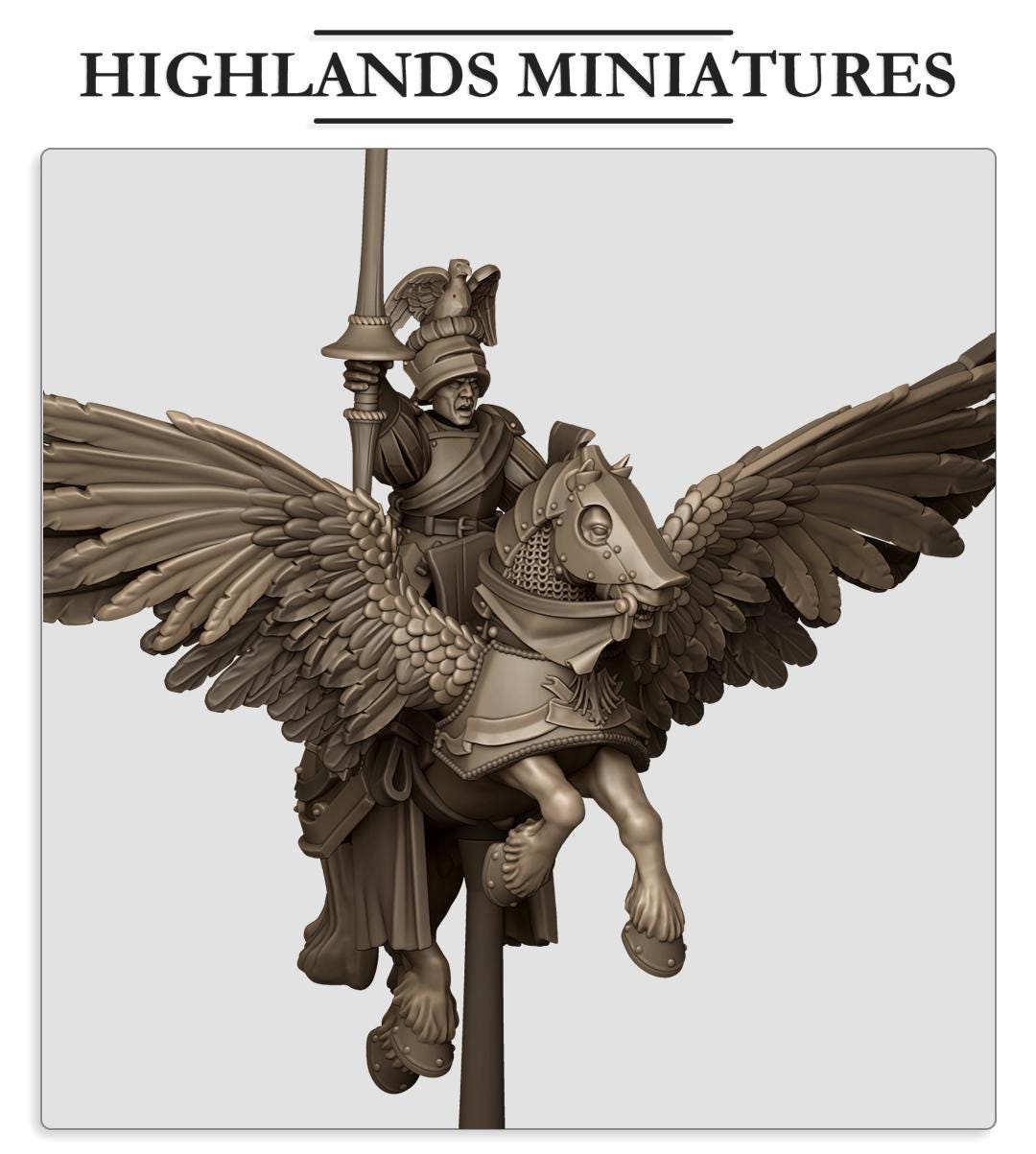 Sunland General on Pegasus - in 12k- by Highlands Miniatures