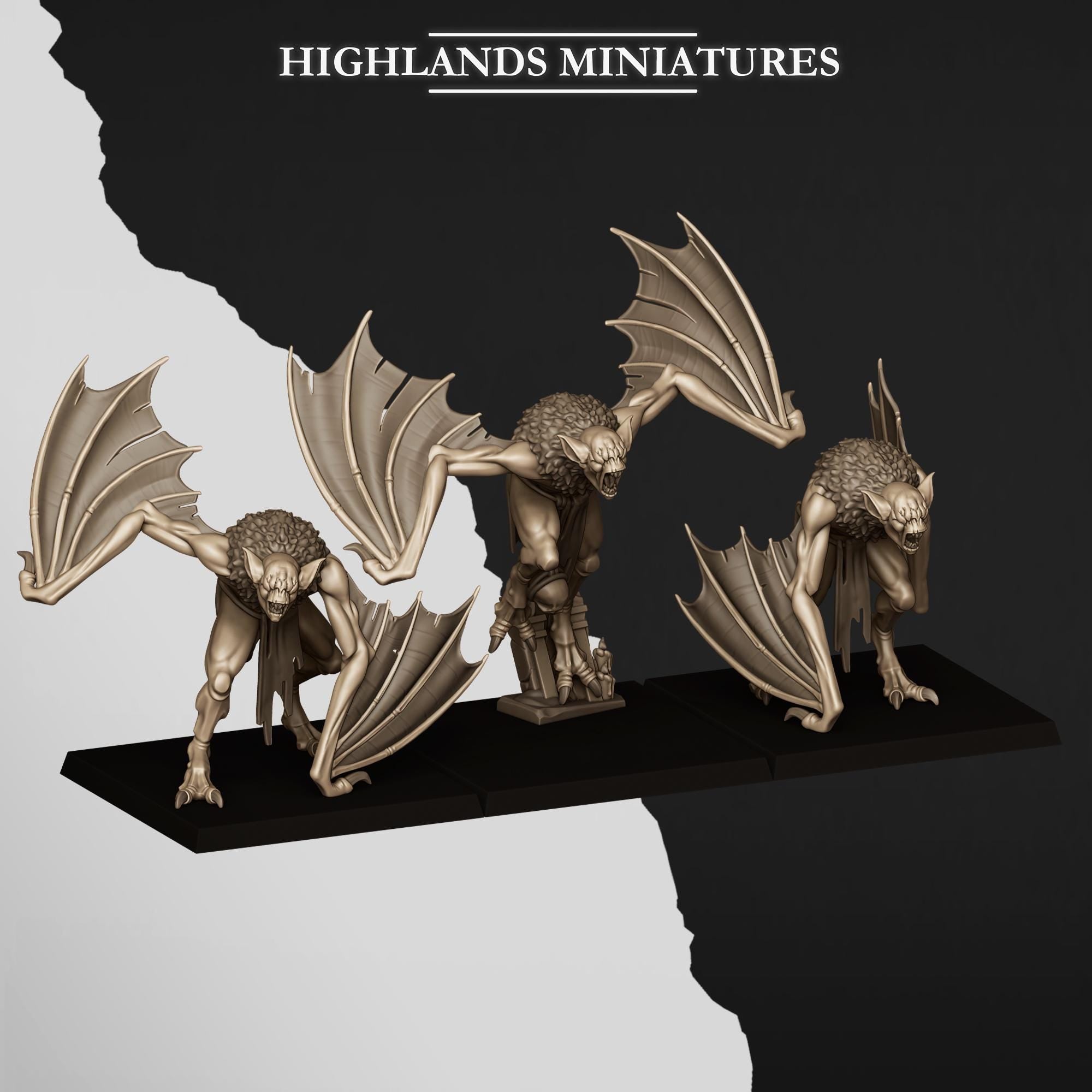 Crypt Bats - in 12k- by Highlands Miniatures