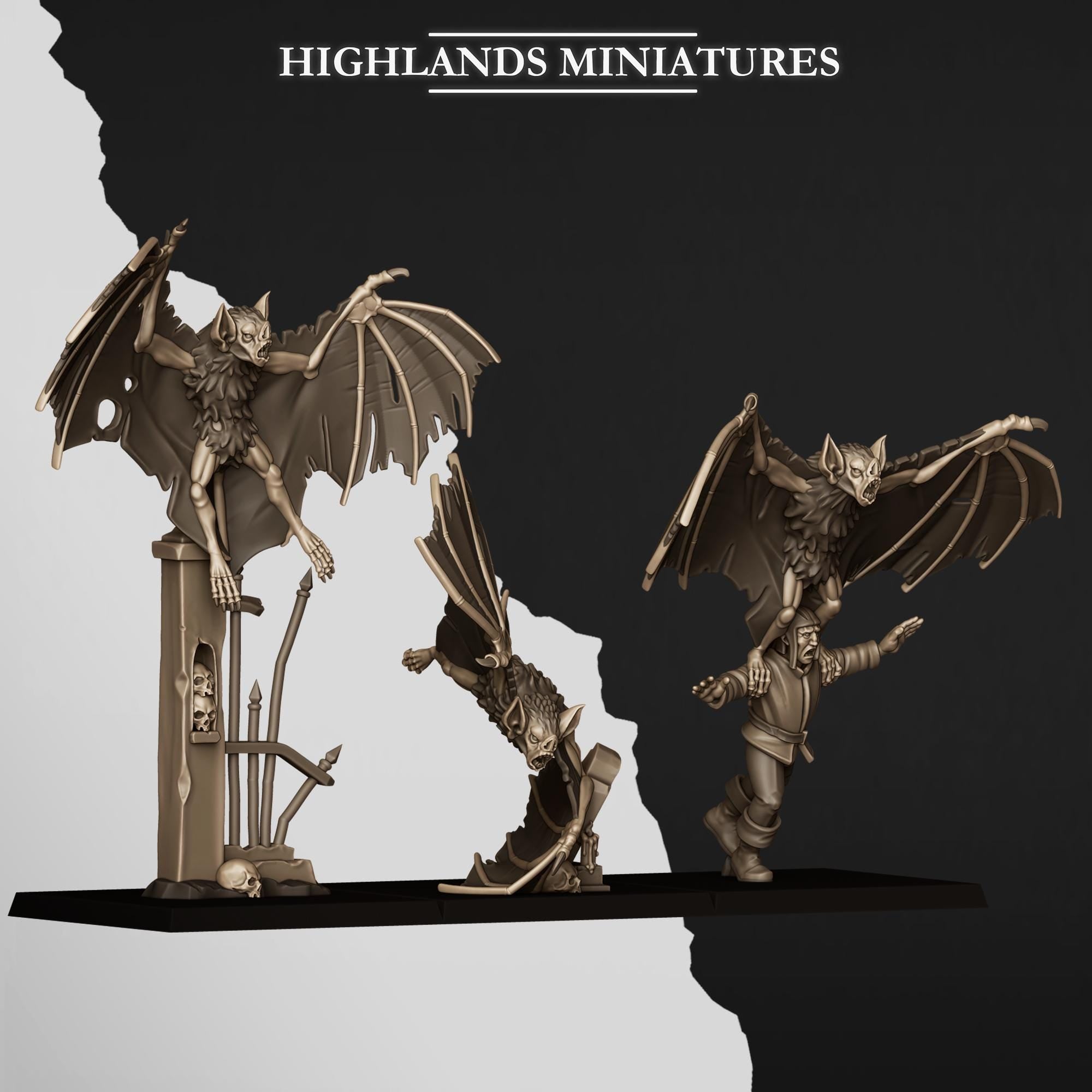 Giant Bats - in 12k- by Highlands Miniatures
