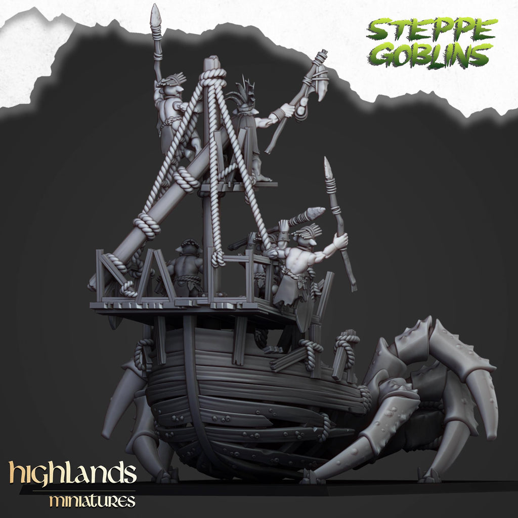 Mounted Coast Goblins on Giant Crab - in 12k- by Highlands Miniatures