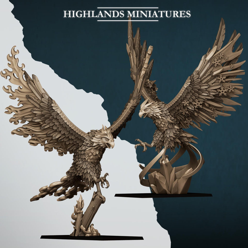 Fire and Ice Phoenix  - in 12k- by Highlands Miniatures