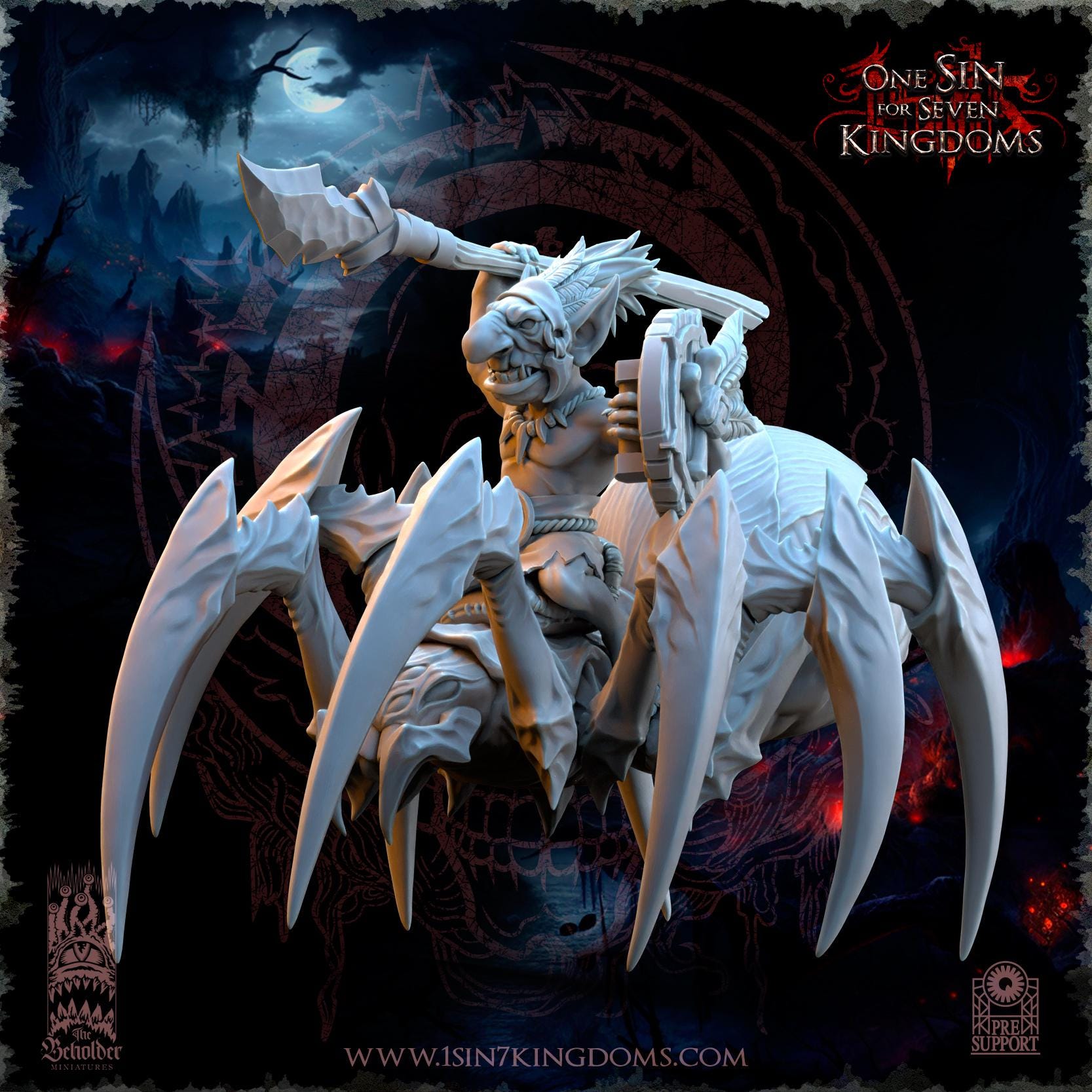 The Black Horde Goblins Jungle Spider Riders- in 12k by TheBeholderMiniatures