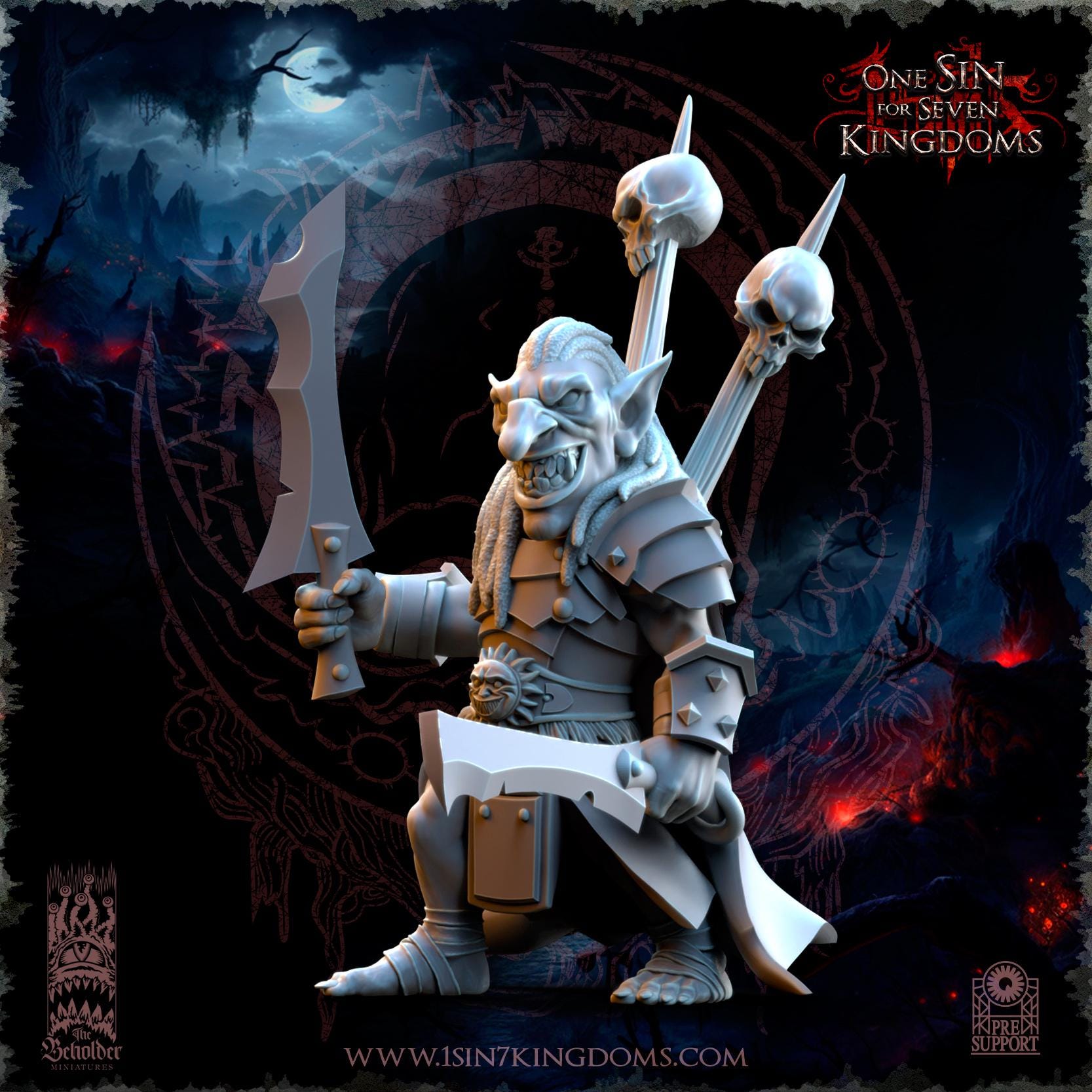Mortus, The Black Horde Goblins Warlord - in 12k- by TheBeholderMiniatures