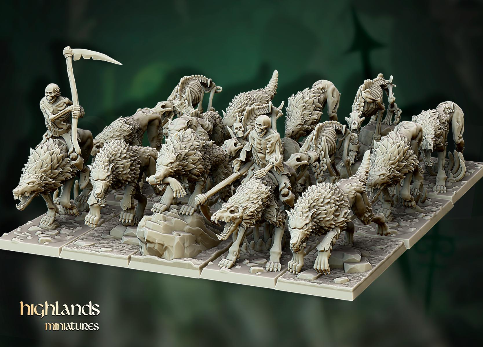 Direwolves Unit - 14 models - in 12k- by Highlands Miniatures