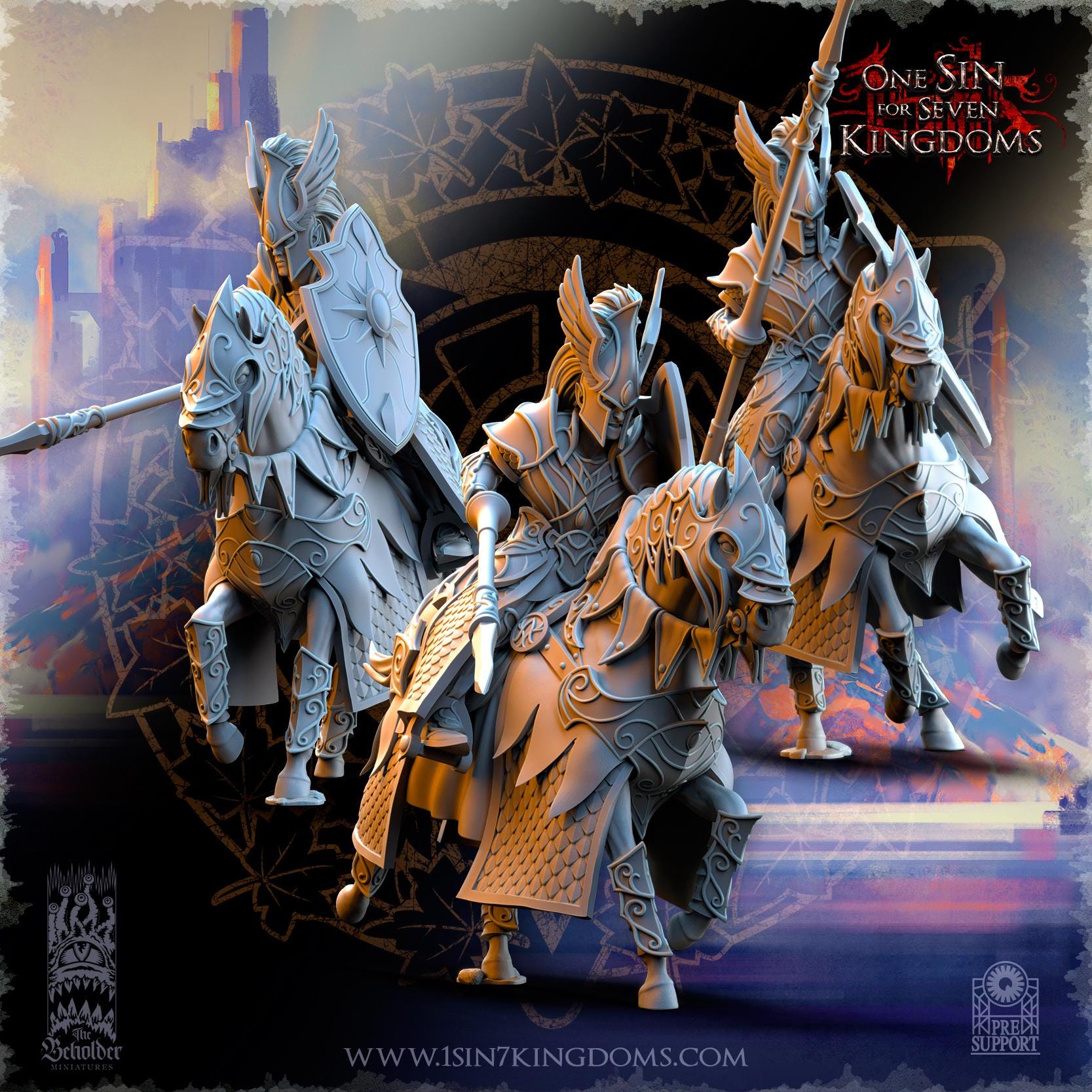 Silvermoor Elves Knights of Ashur - in 12k- by TheBeholderMiniatures