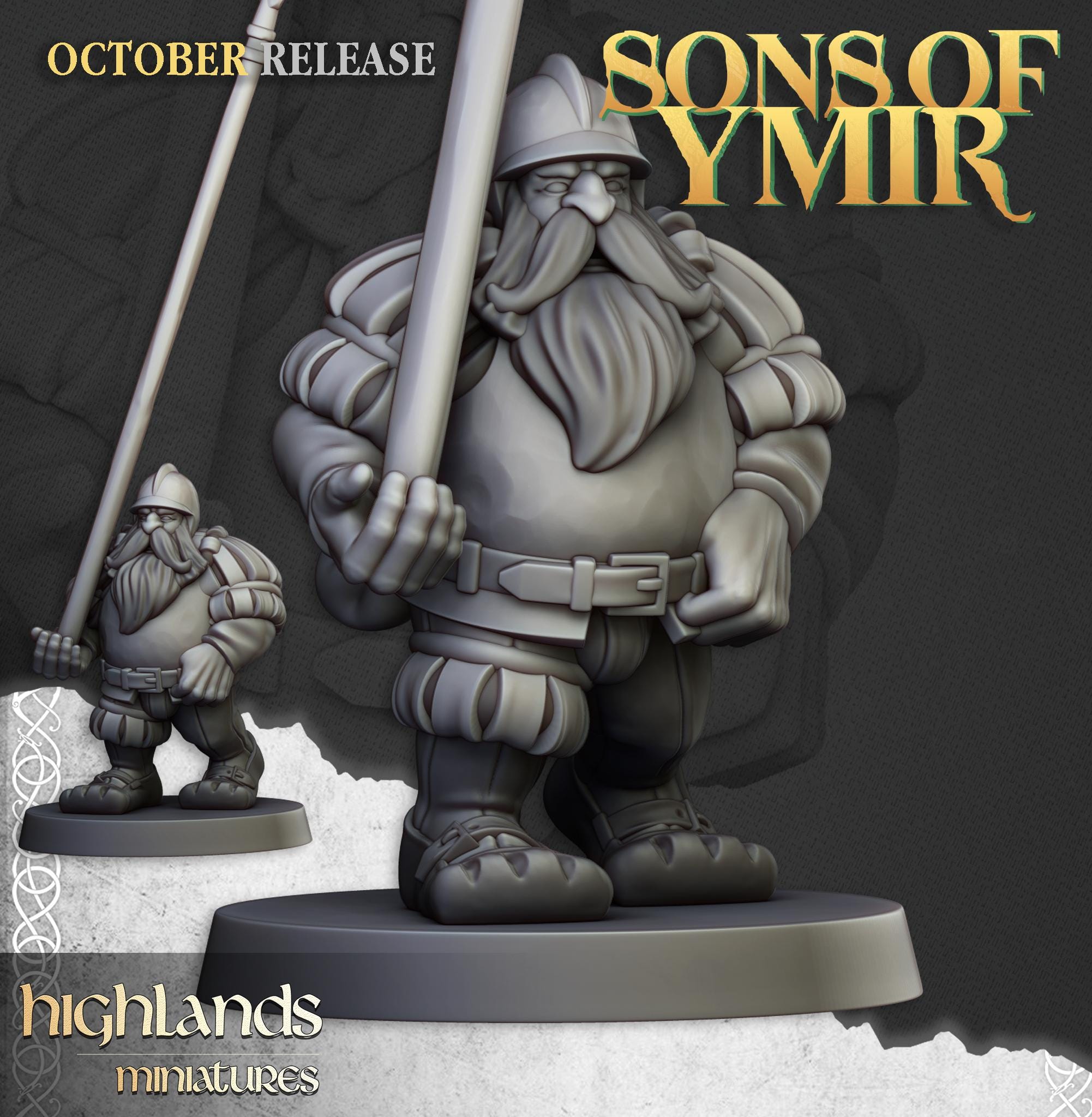 Dwarf Pikemen Unit  - in 12k- by Highlands Miniatures