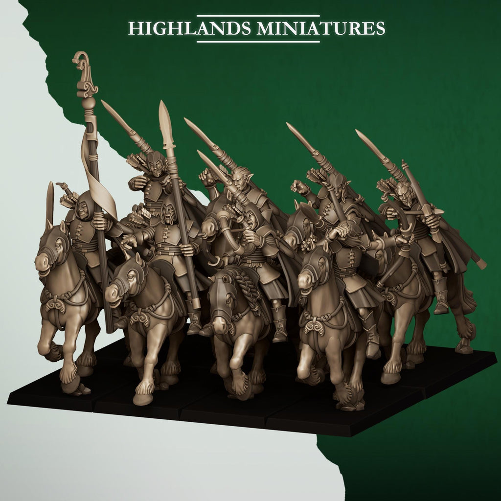 Mounted Feral Archers - in 12k- by Highlands Miniatures