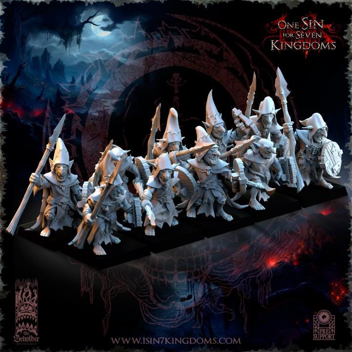 The Black Horde Goblins Warriors - 12k - By TheBeholderMiniatures
